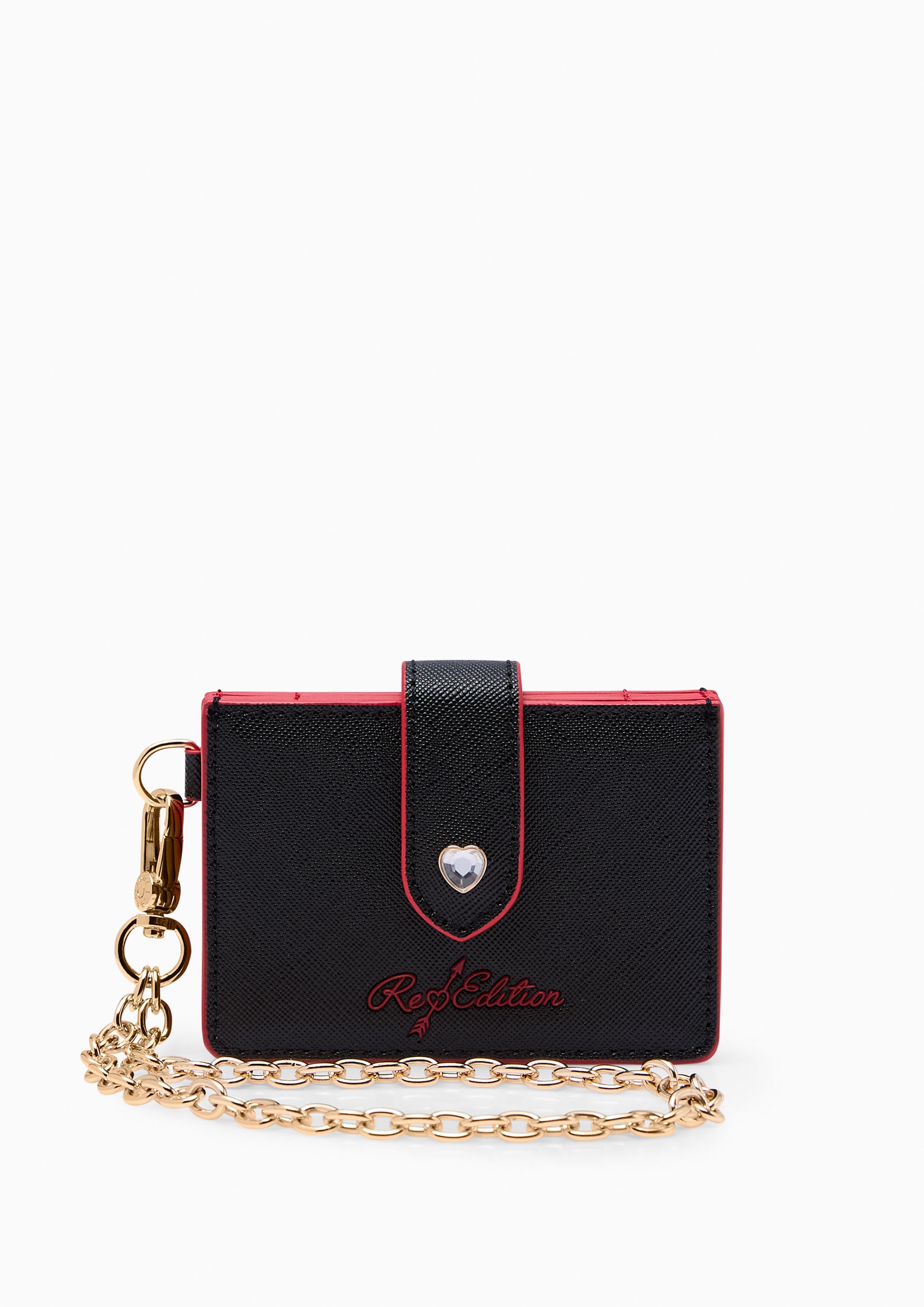 Re Love Card  Wallet On Chain - Black