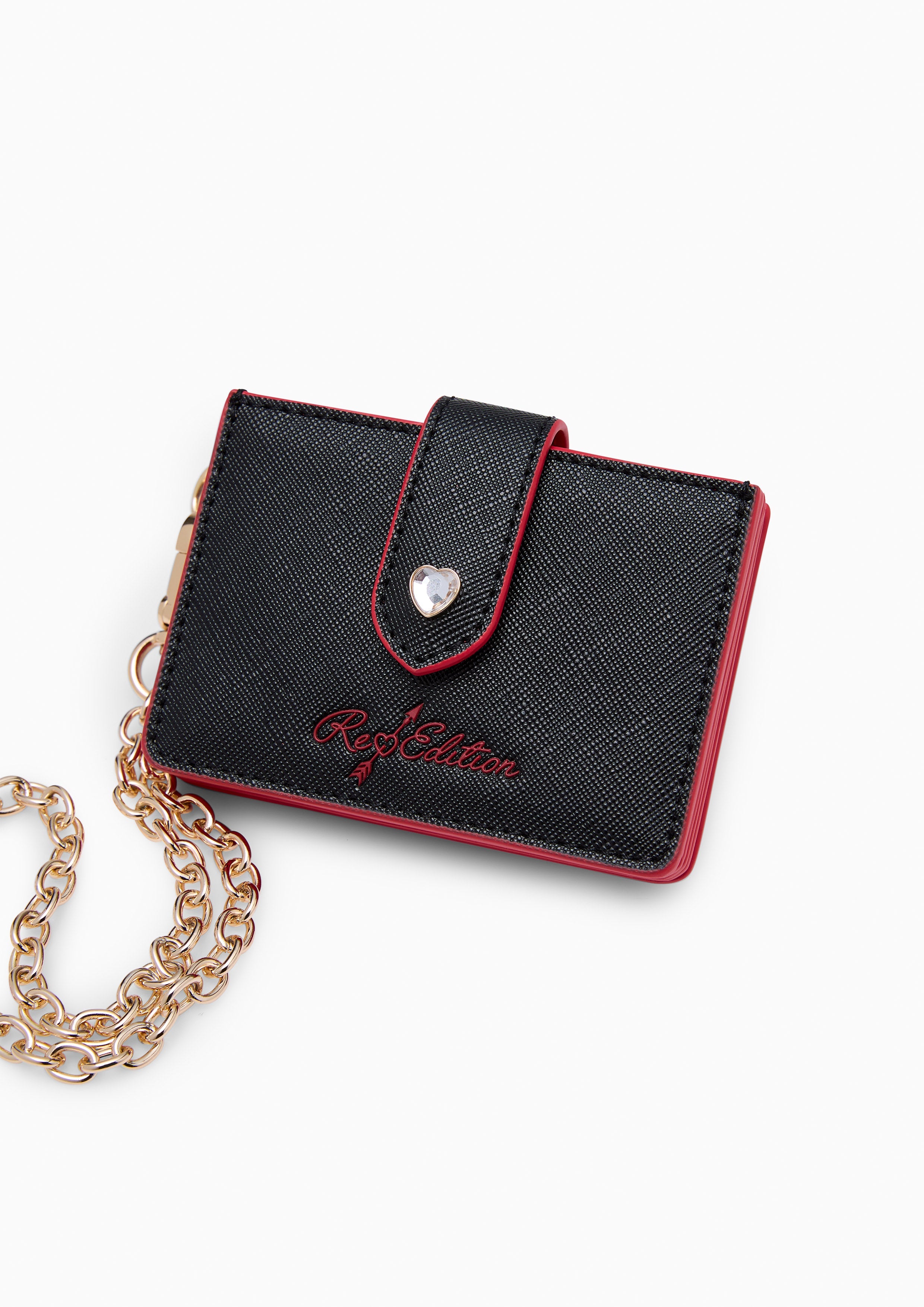 Re Love Card  Wallet On Chain - Black