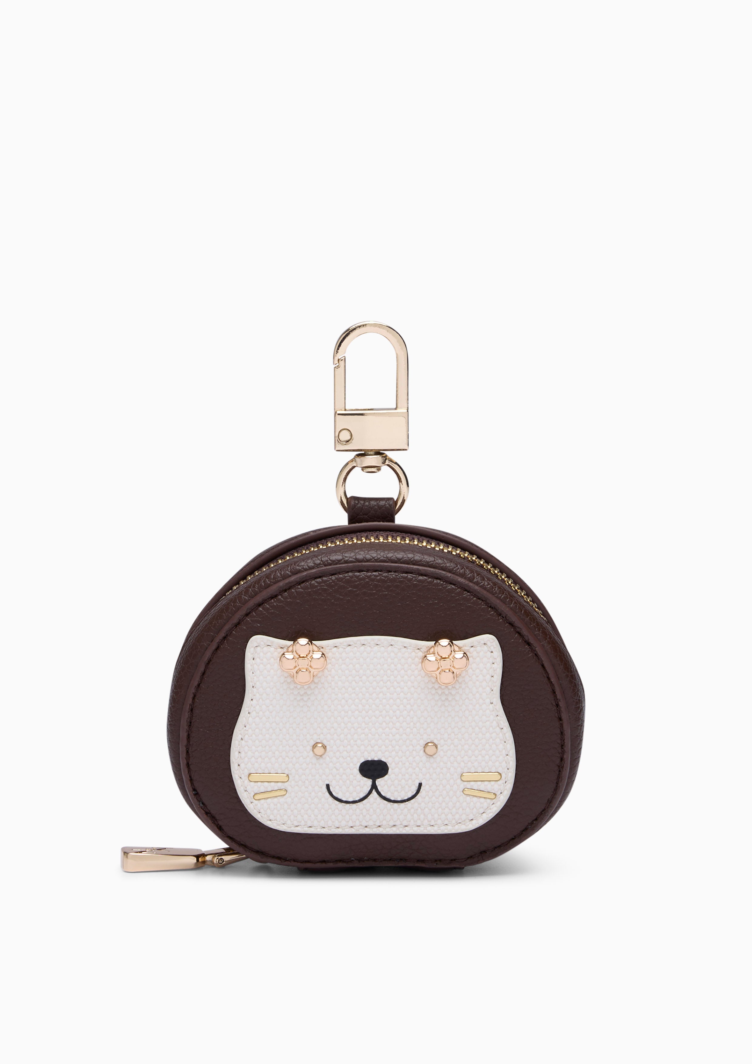 Rolling Pocket Charm Keychain - Dark Brown