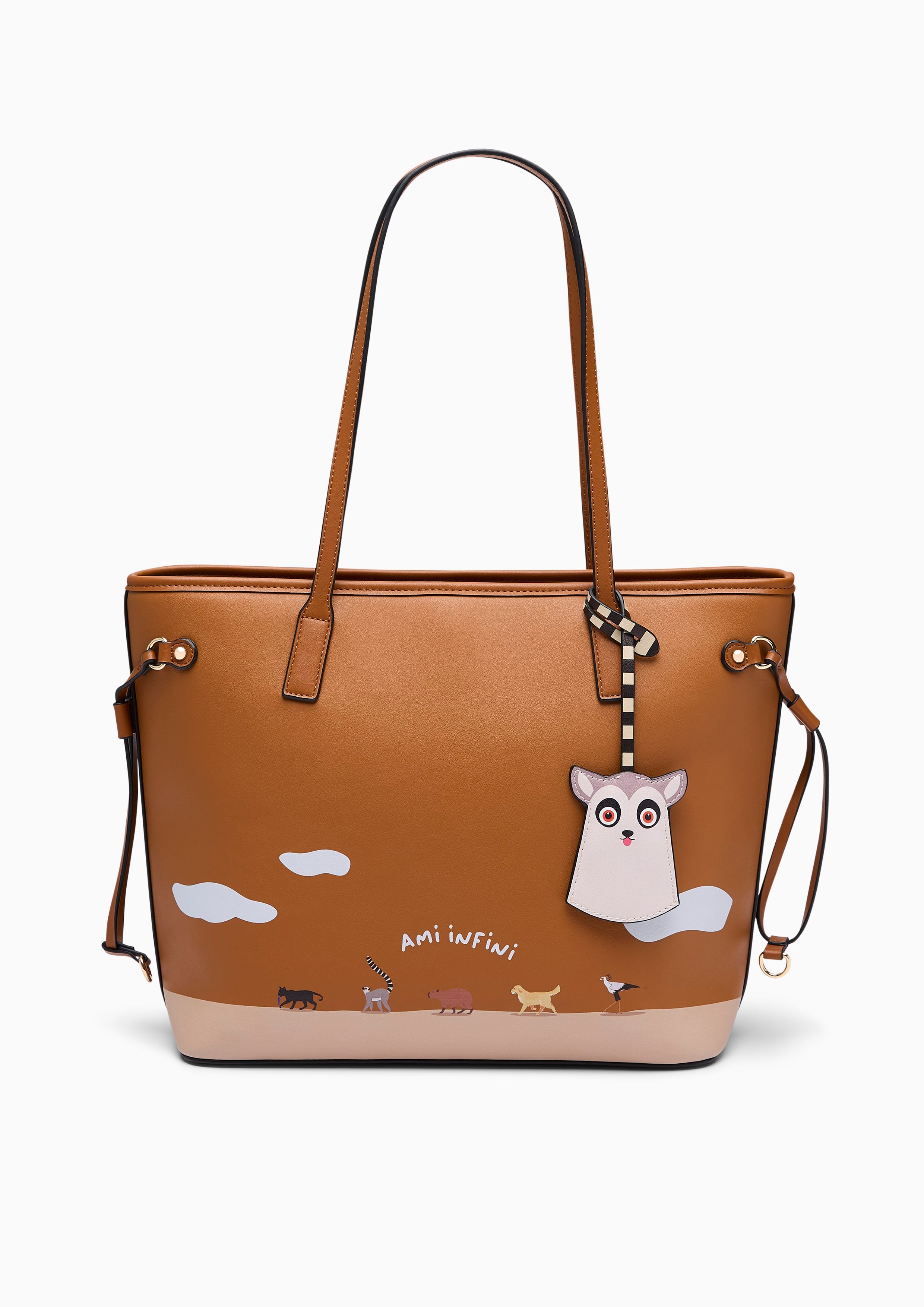 Amitie Infinite  XL Tote Bag - Printed Tan