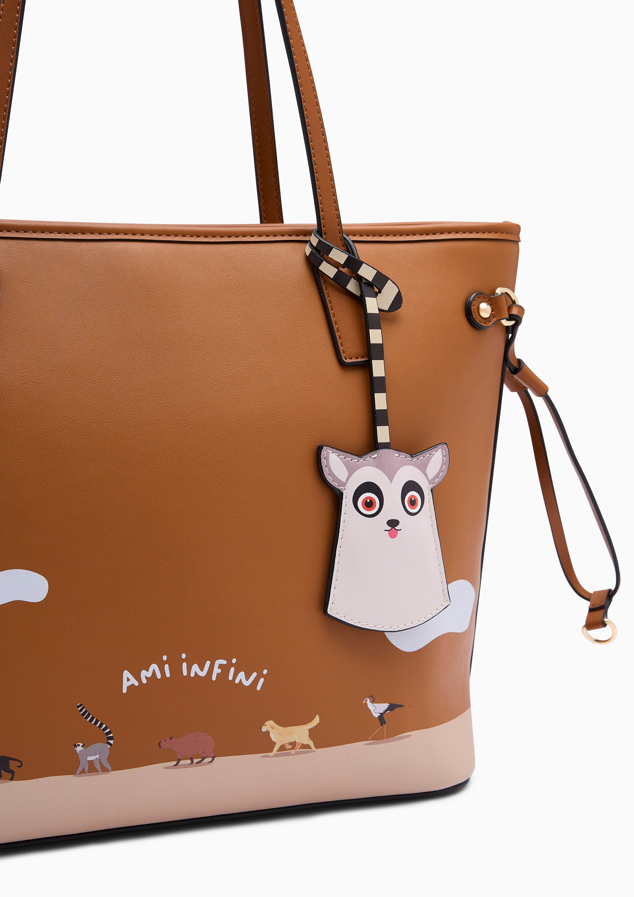 Amitie Infinite  XL Tote Bag - Printed Tan
