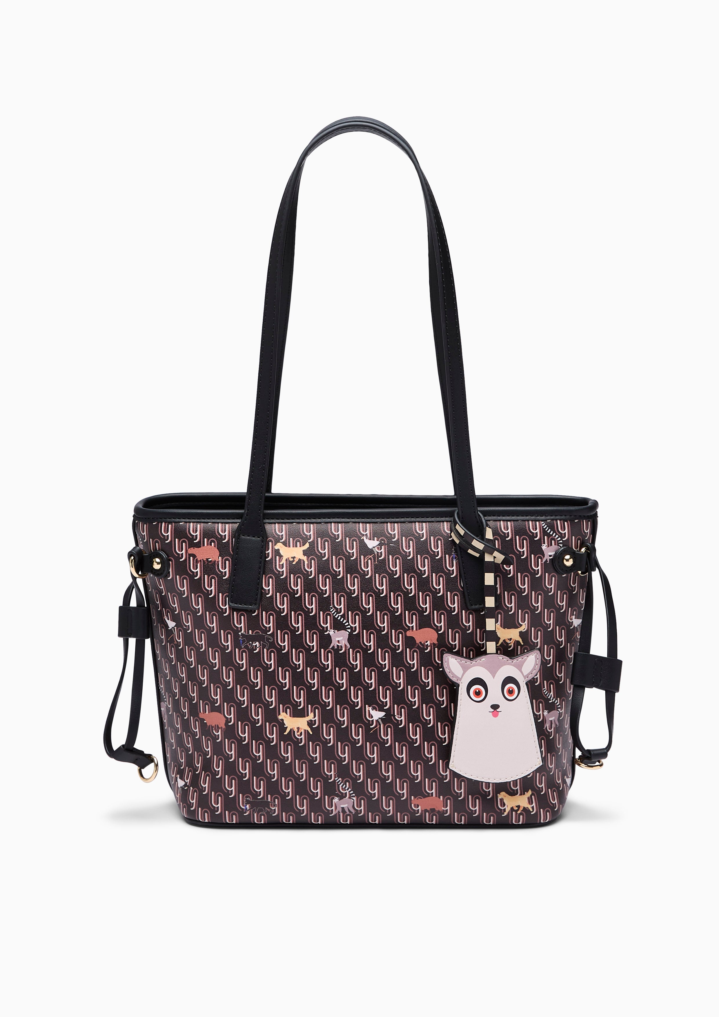 Amitie Infinite  L Tote Bag - Printed Black