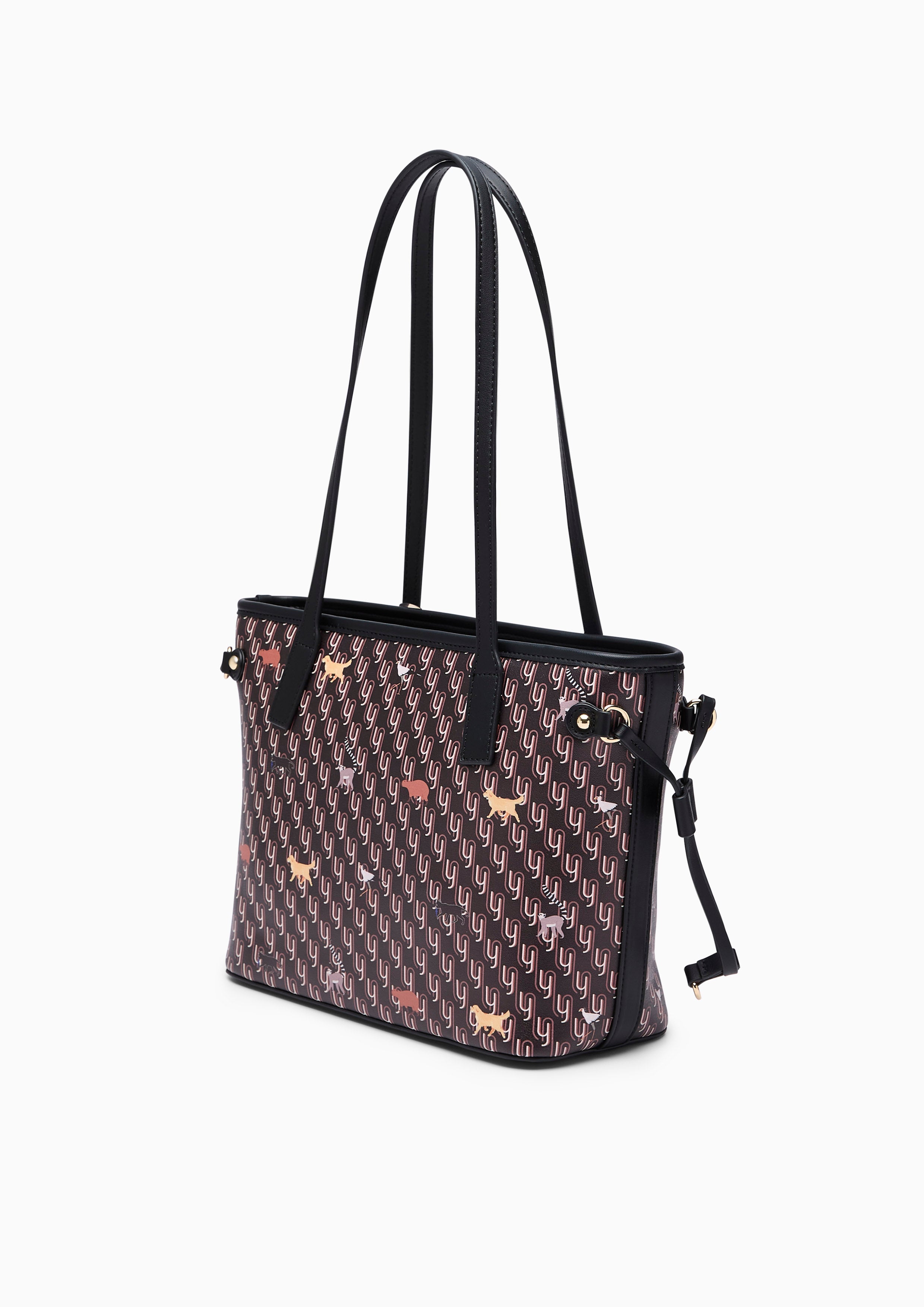 Amitie Infinite  L Tote Bag - Printed Black