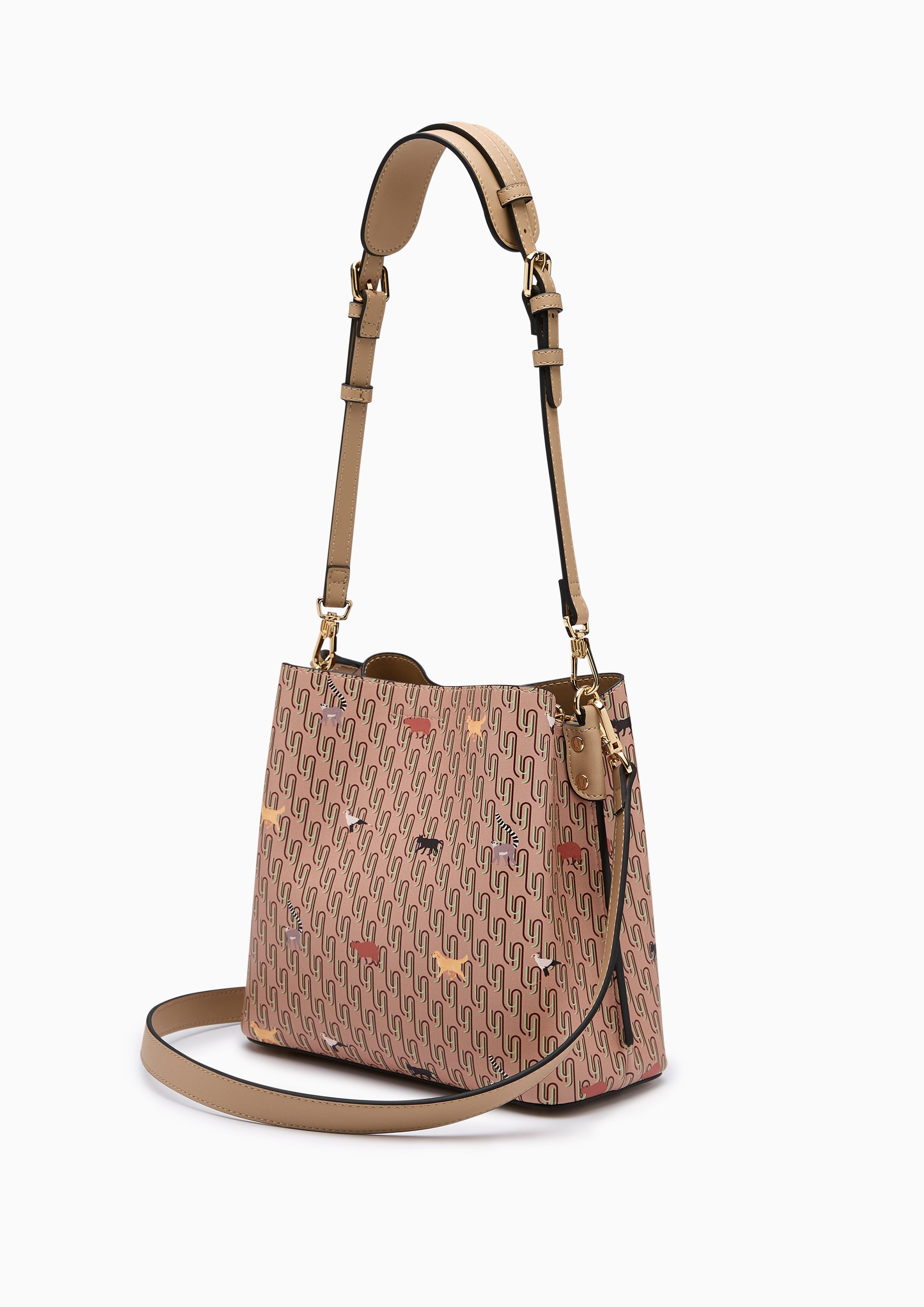 Amitie Infinite  M Bucket Bag - Printed Beige