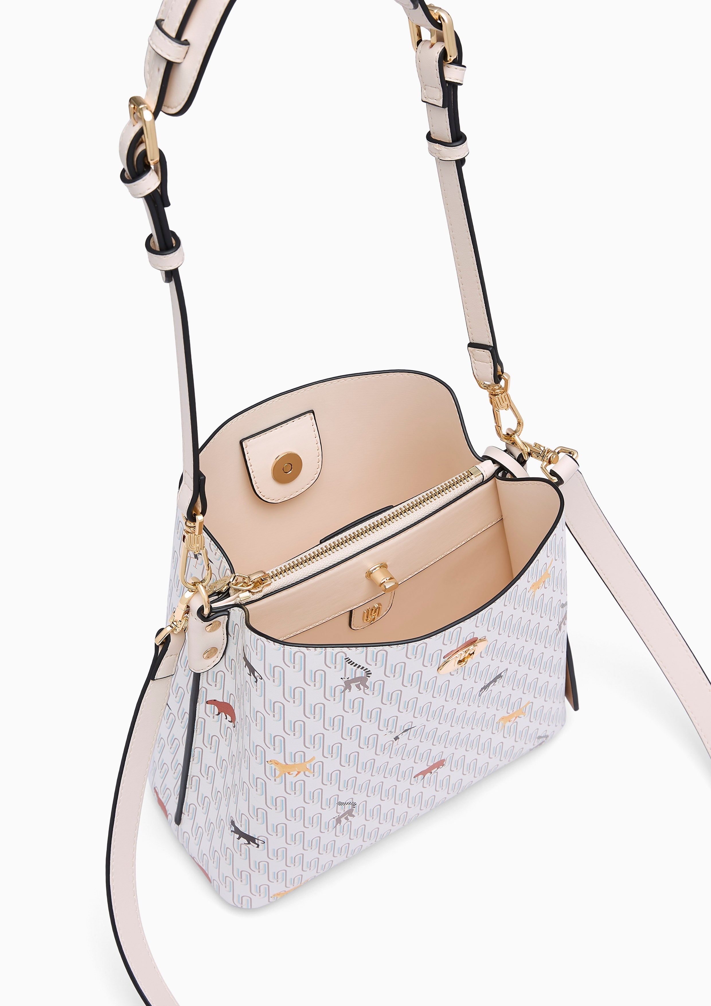 Amitie Infinite  M Bucket Bag - Printed Ivory