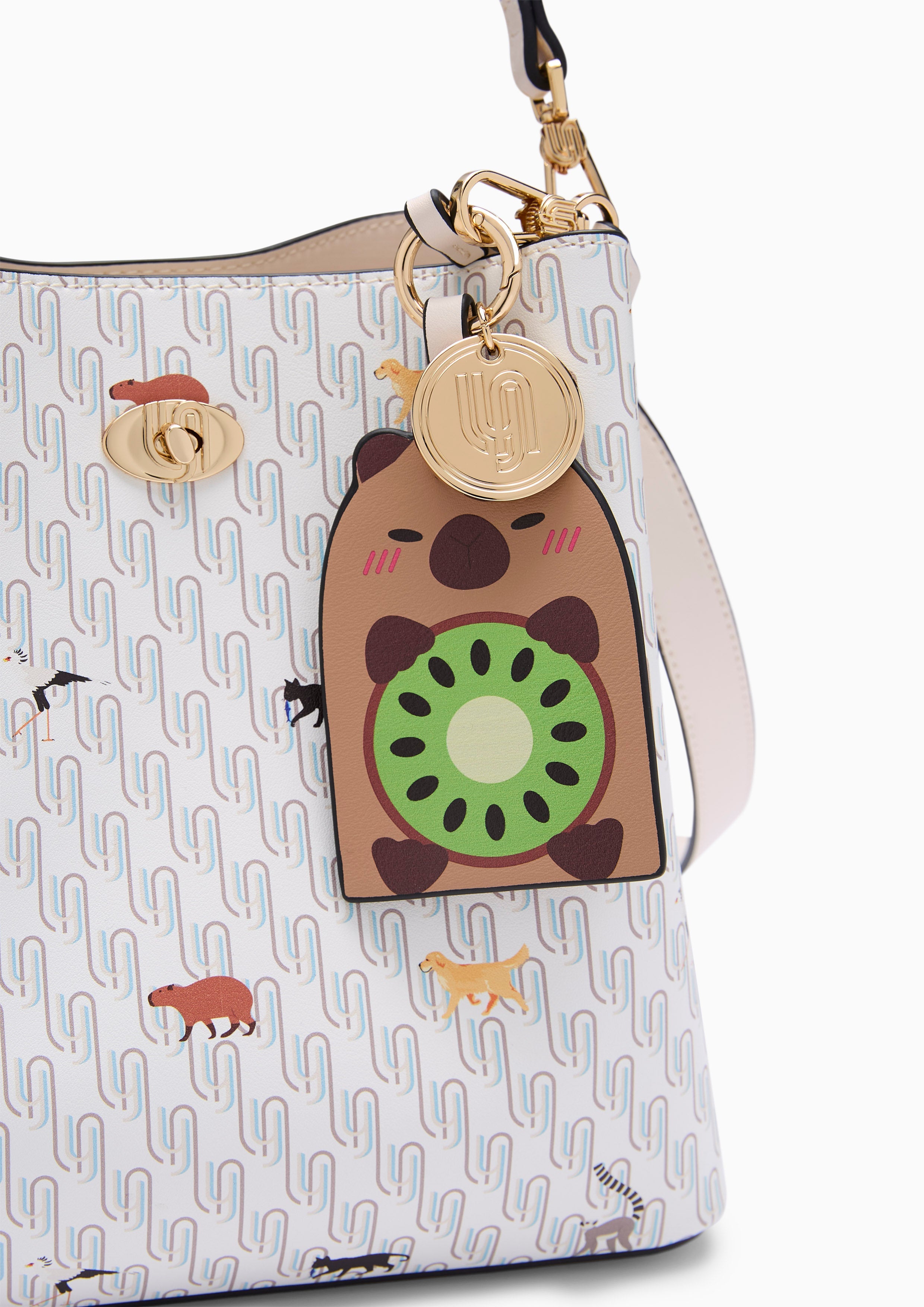 Amitie Infinite  M Bucket Bag - Printed Ivory