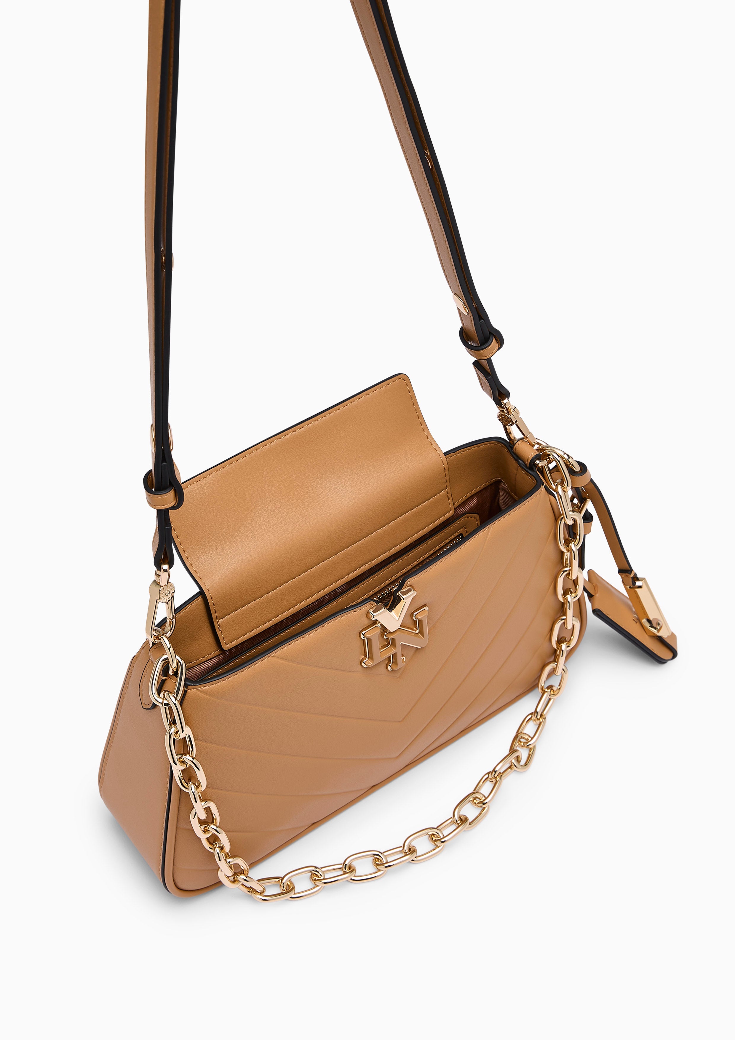 Alicia Emb  S Shoulder Bag - Brown