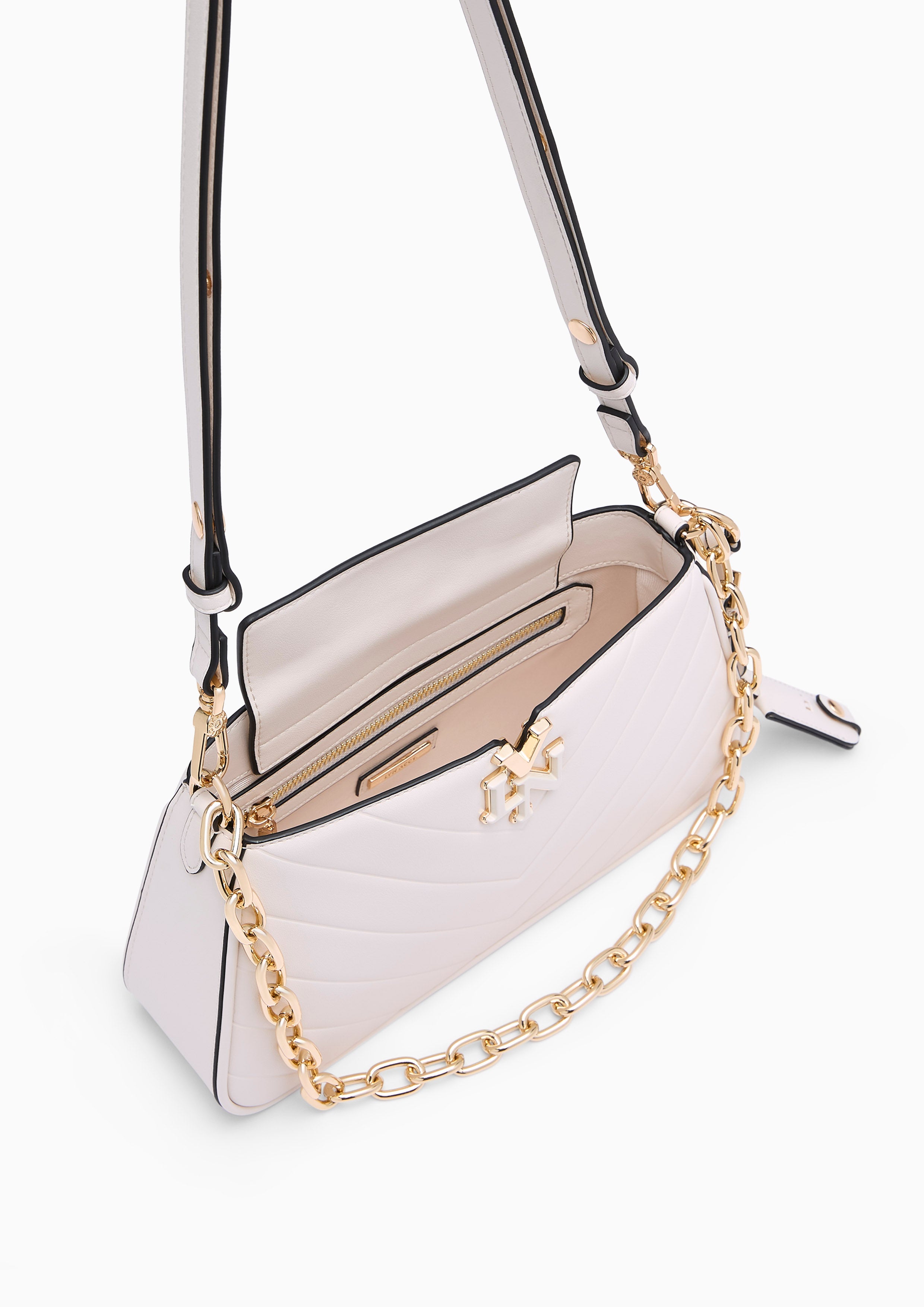 Alicia Emb  S Shoulder Bag - Ivory