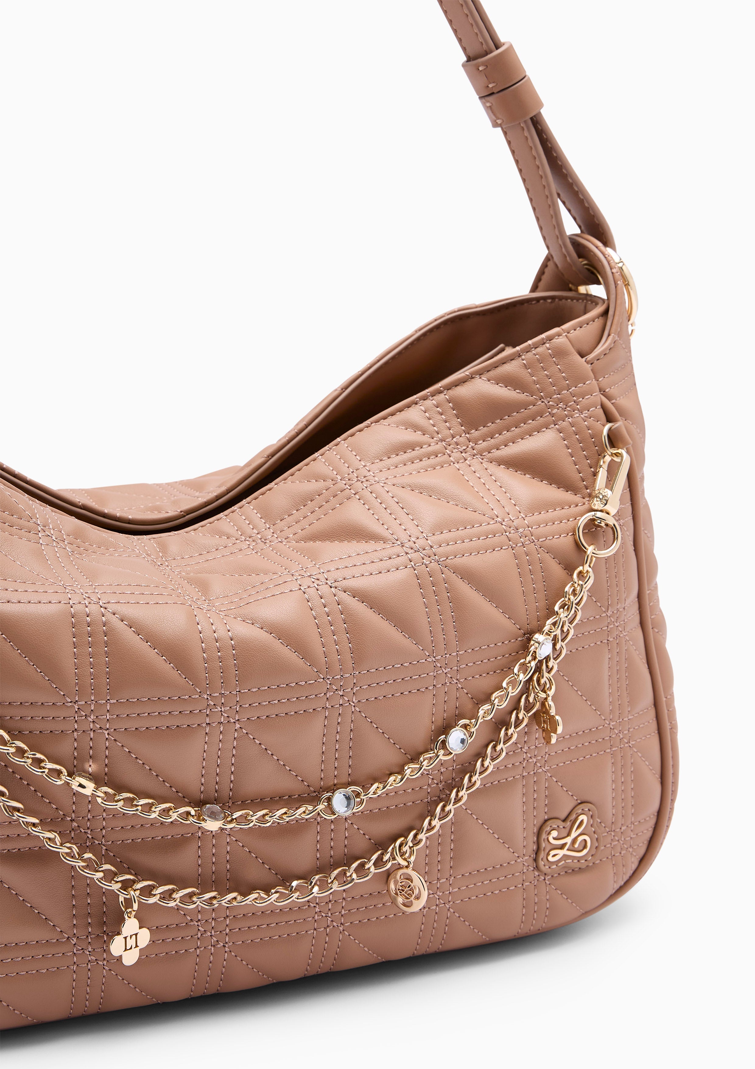 A-Ra Drawstring XL Bucket Bag - Nude