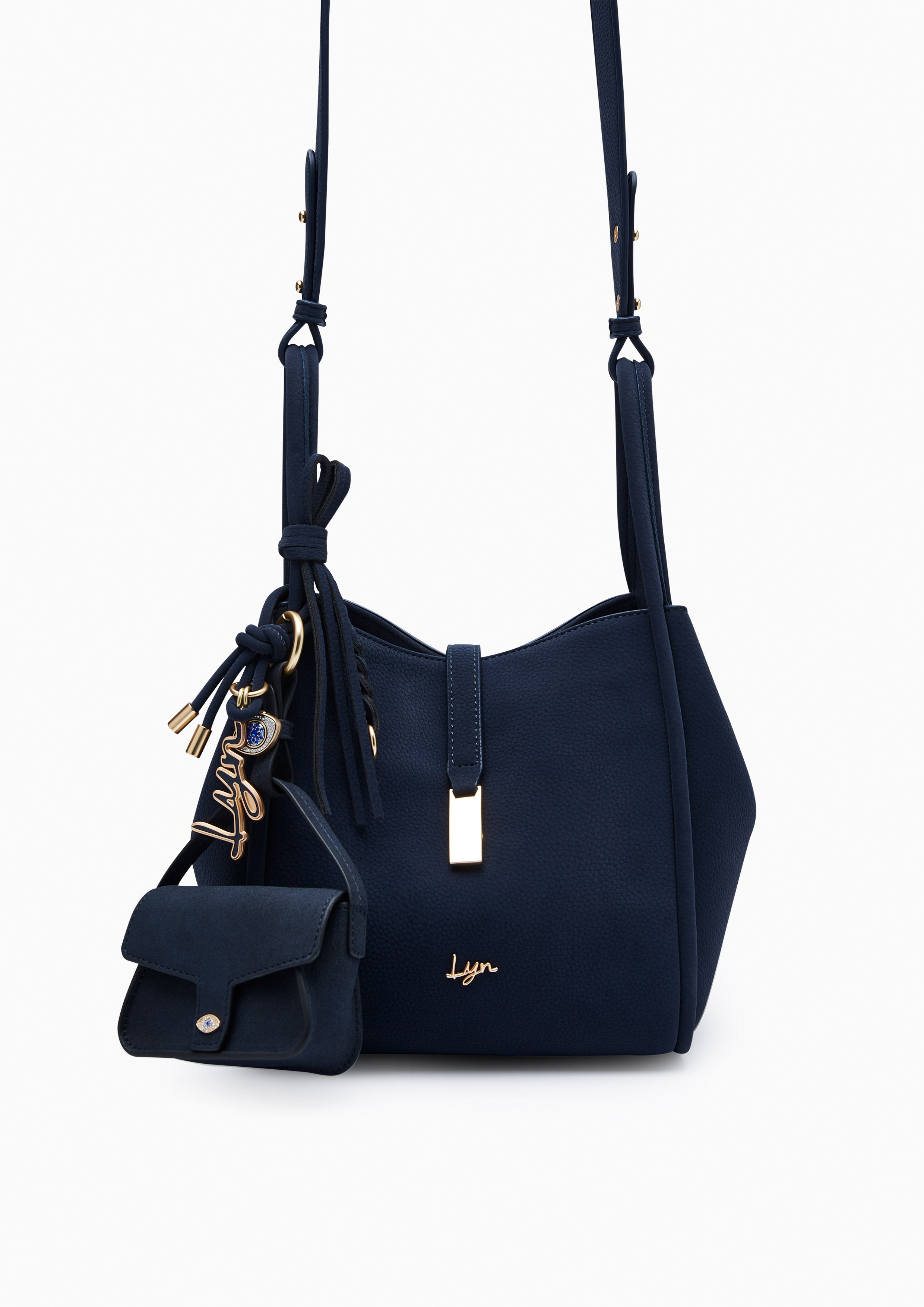 Evilly Handle  M Handbag - Navy