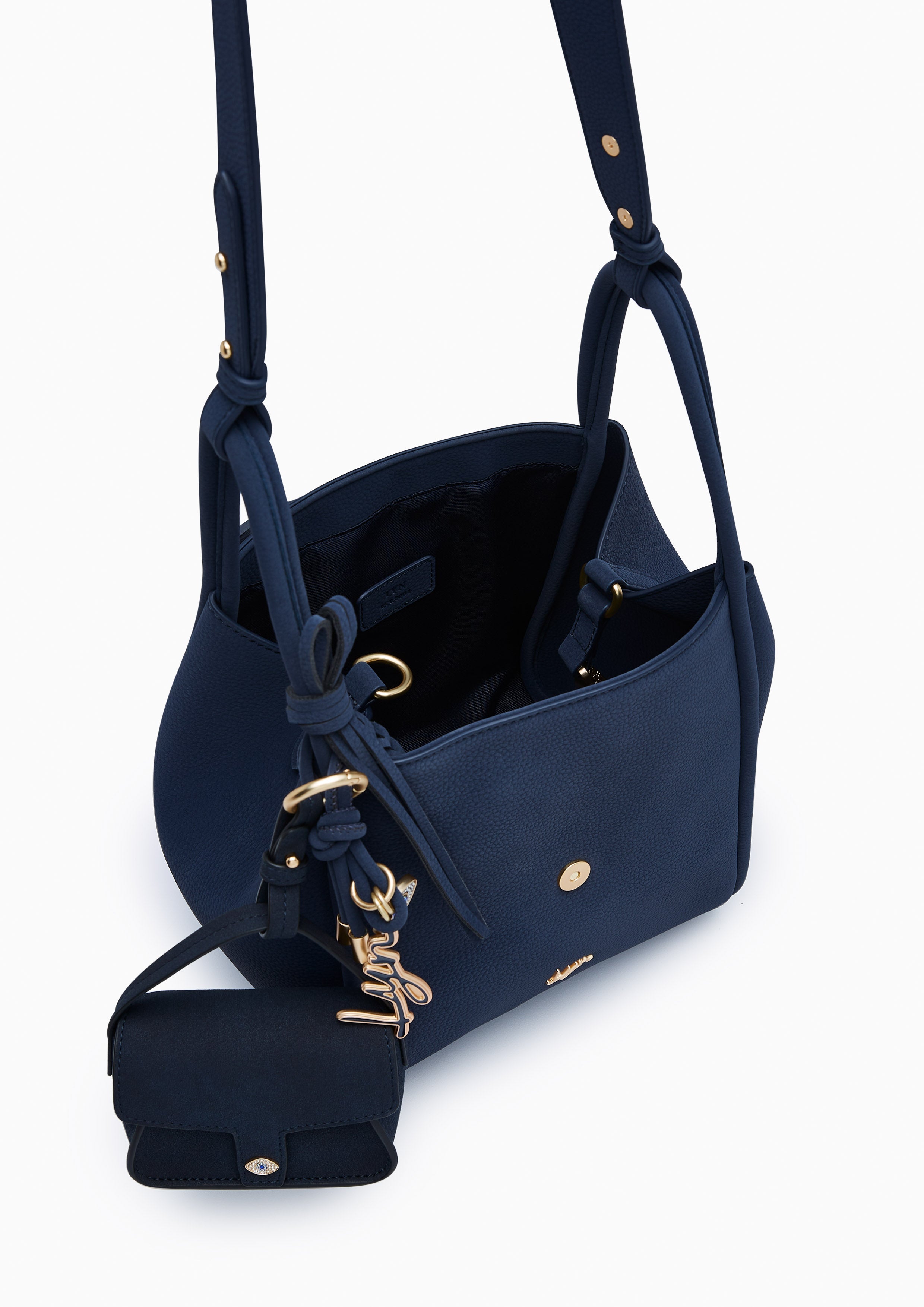 Evilly Handle  M Handbag - Navy