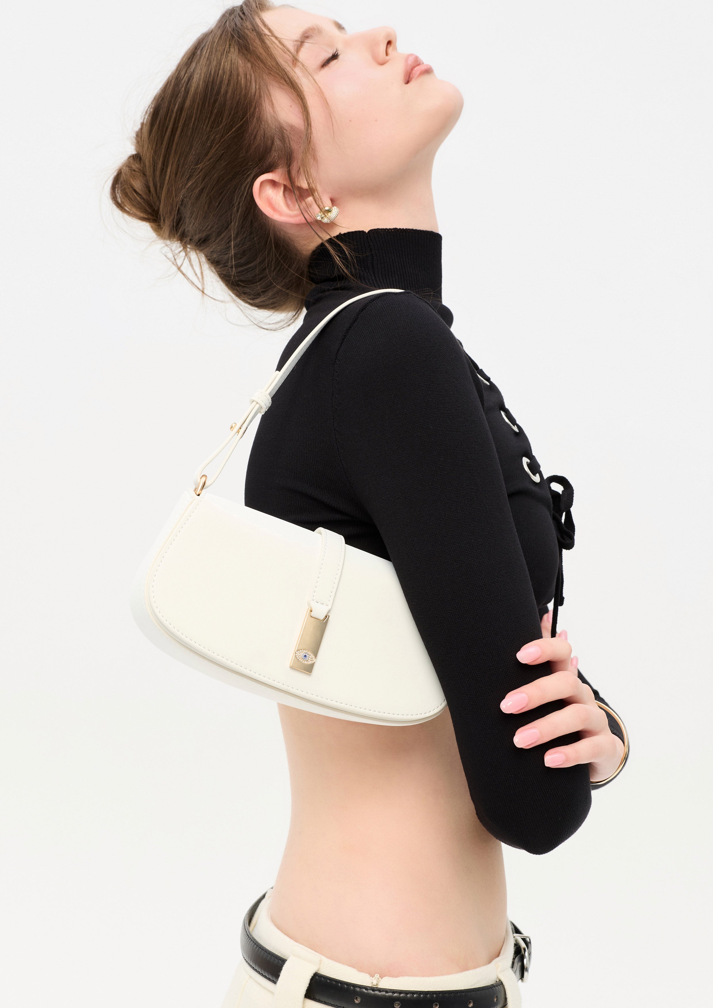 Evilly   Shoulder Bag - White