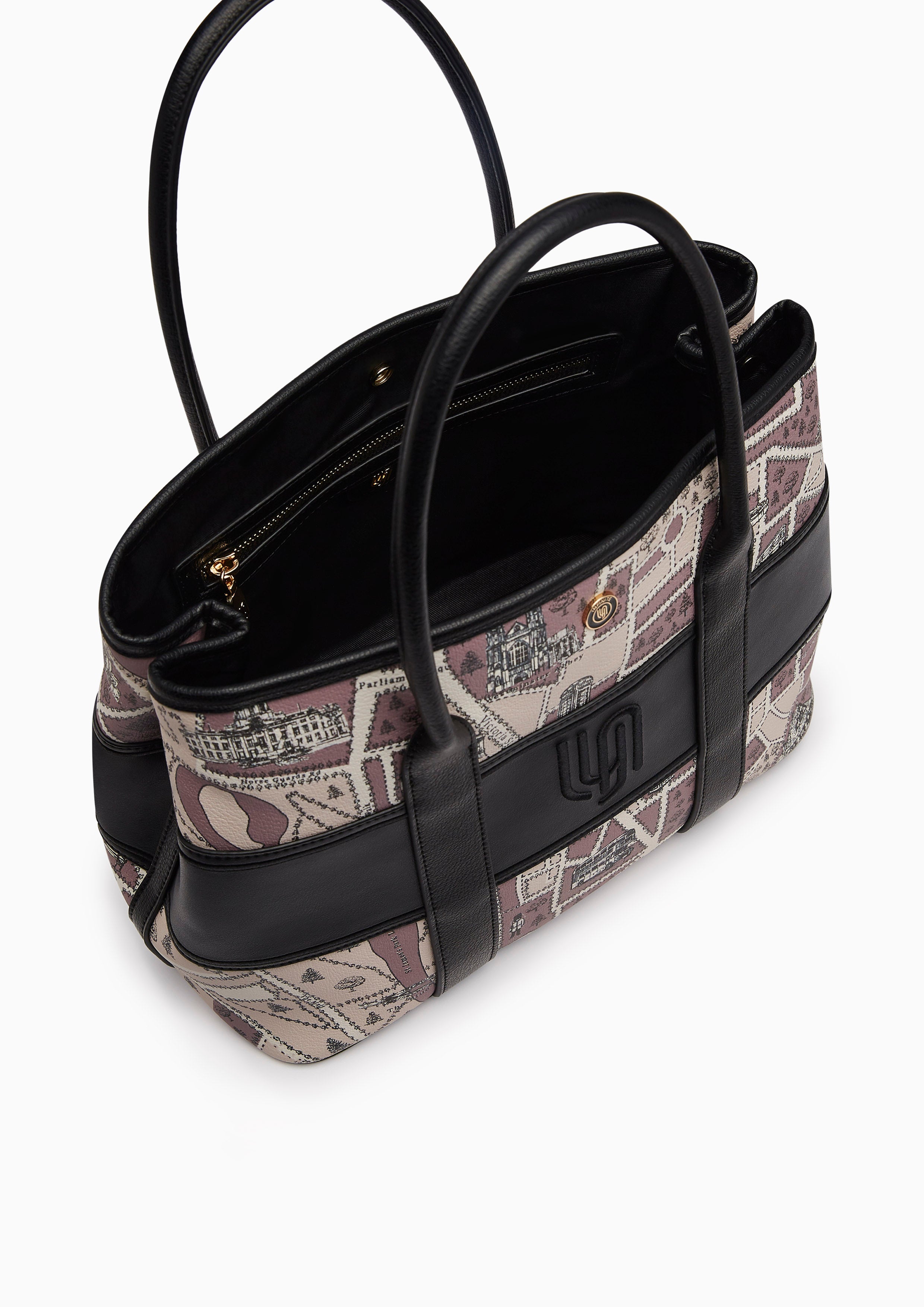 Zuri Infinite Top Handle Xl Handbag - Printed Black