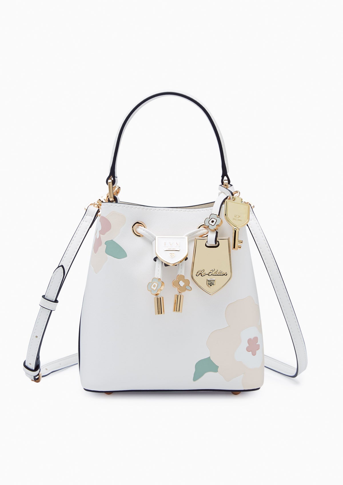 Poppy Carina  S Bucket Bag - Printed White