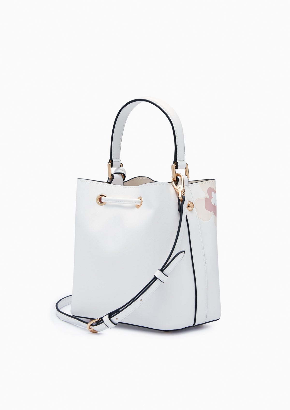 Poppy Carina  S Bucket Bag - Printed White