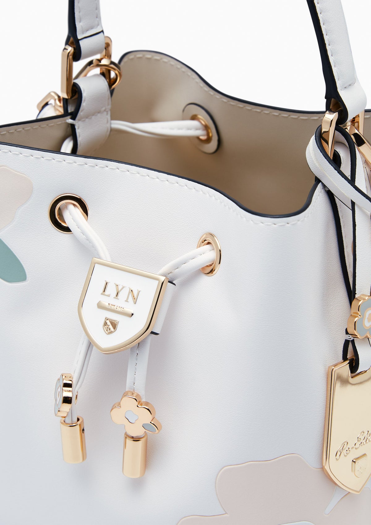 Poppy Carina  S Bucket Bag - Printed White