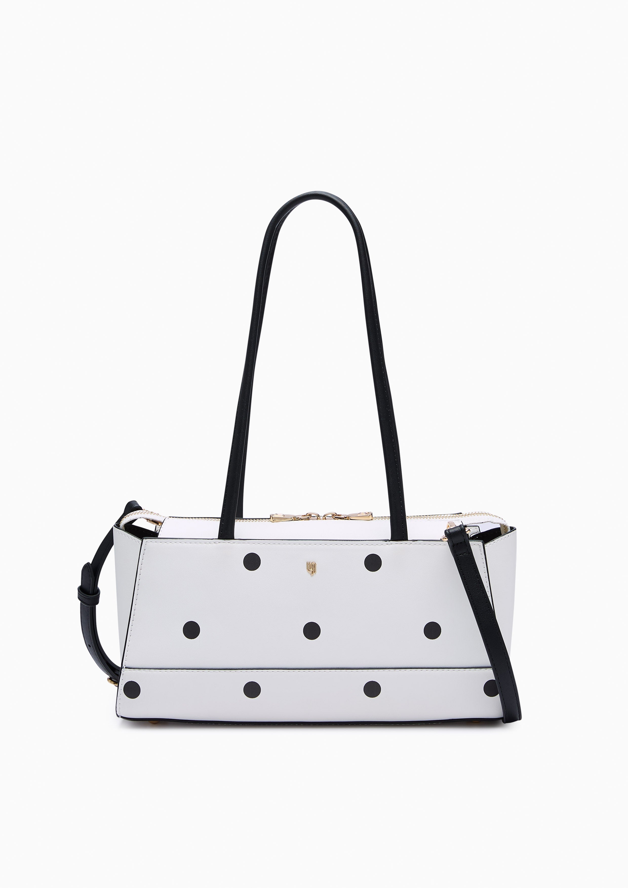 Abeny Polka Dot Infinite M Shoulder Bag - Printed White