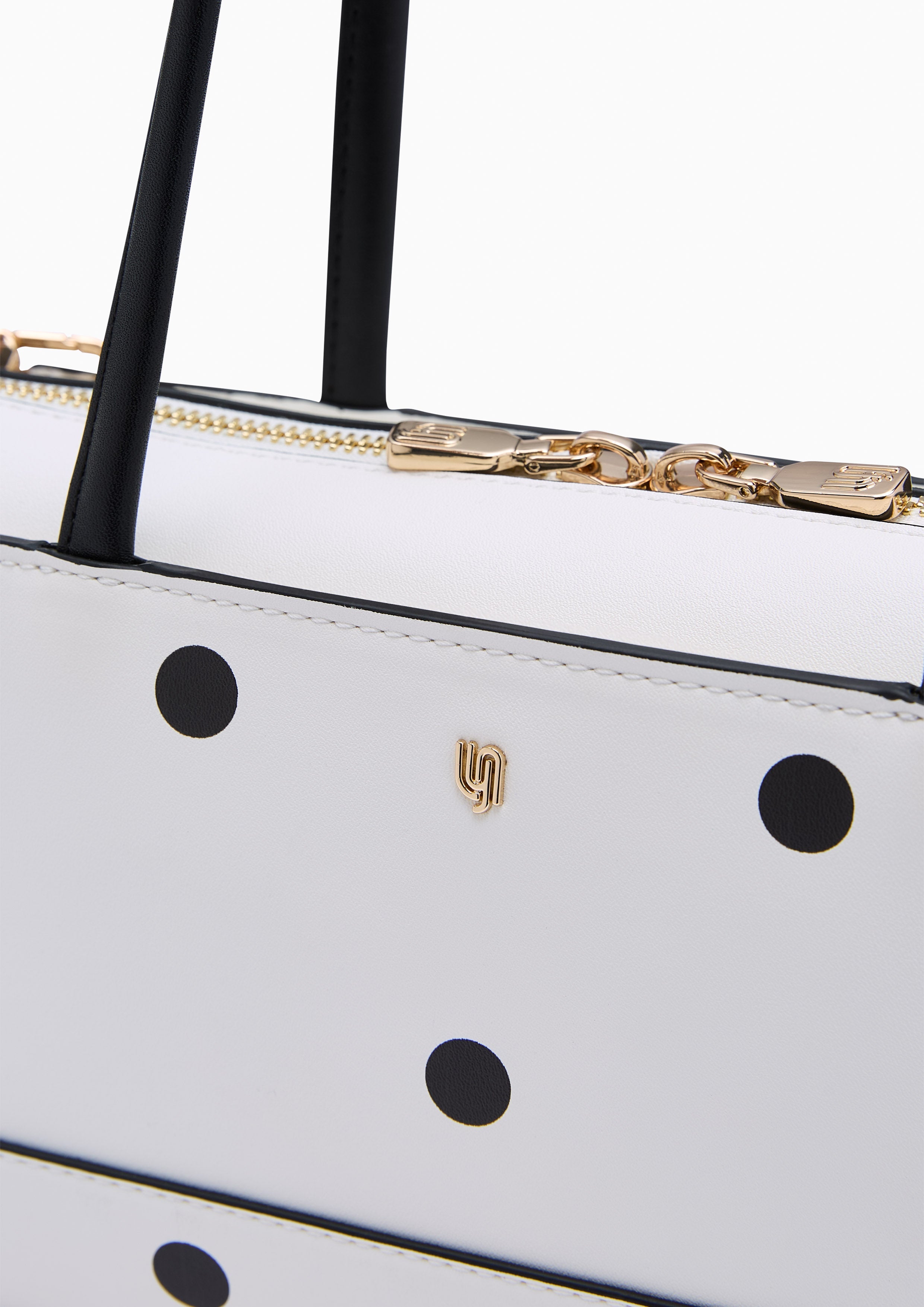 Abeny Polka Dot Infinite M Shoulder Bag - Printed White