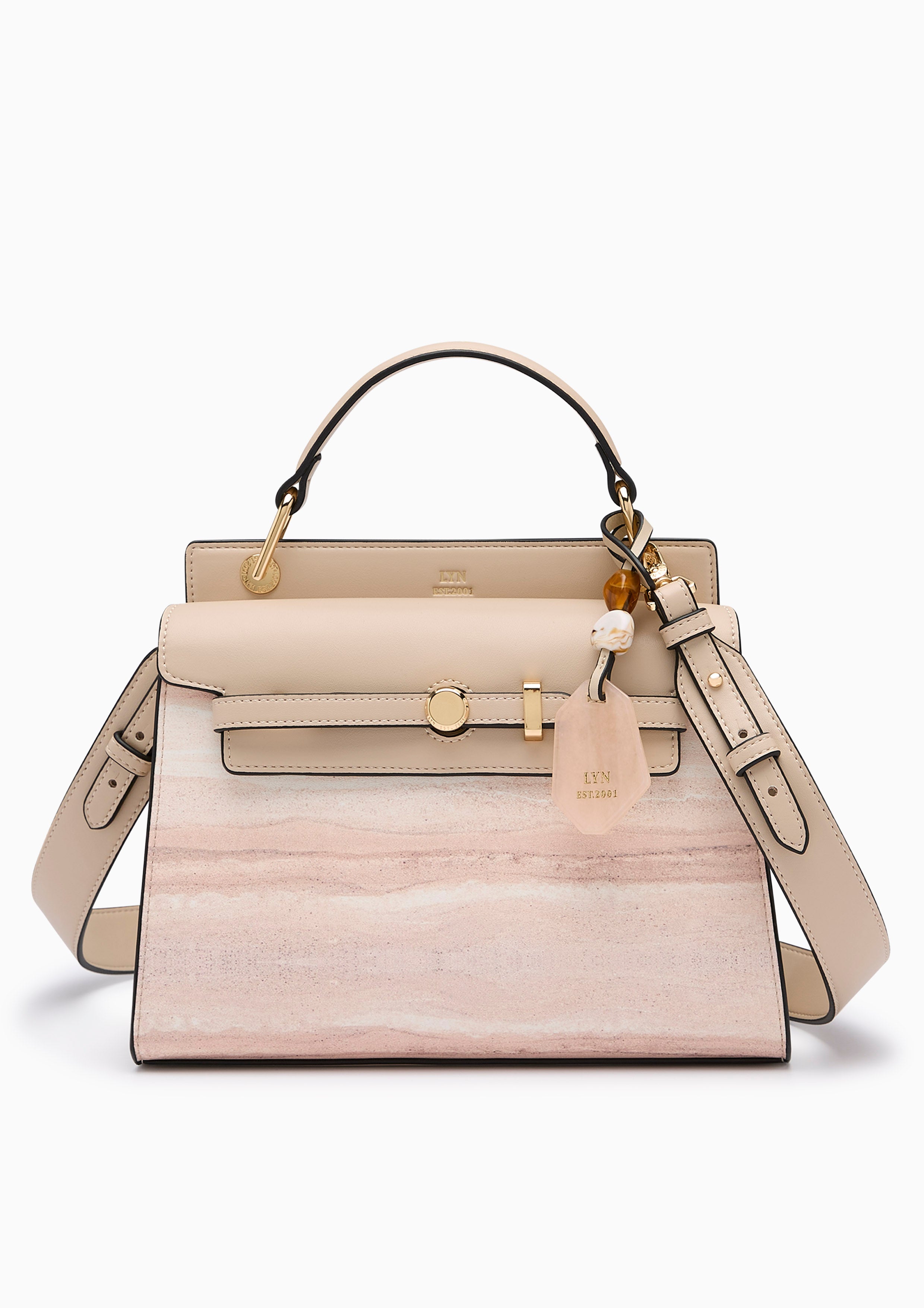 Anderson Earthy Top M Handbag - Printed Beige