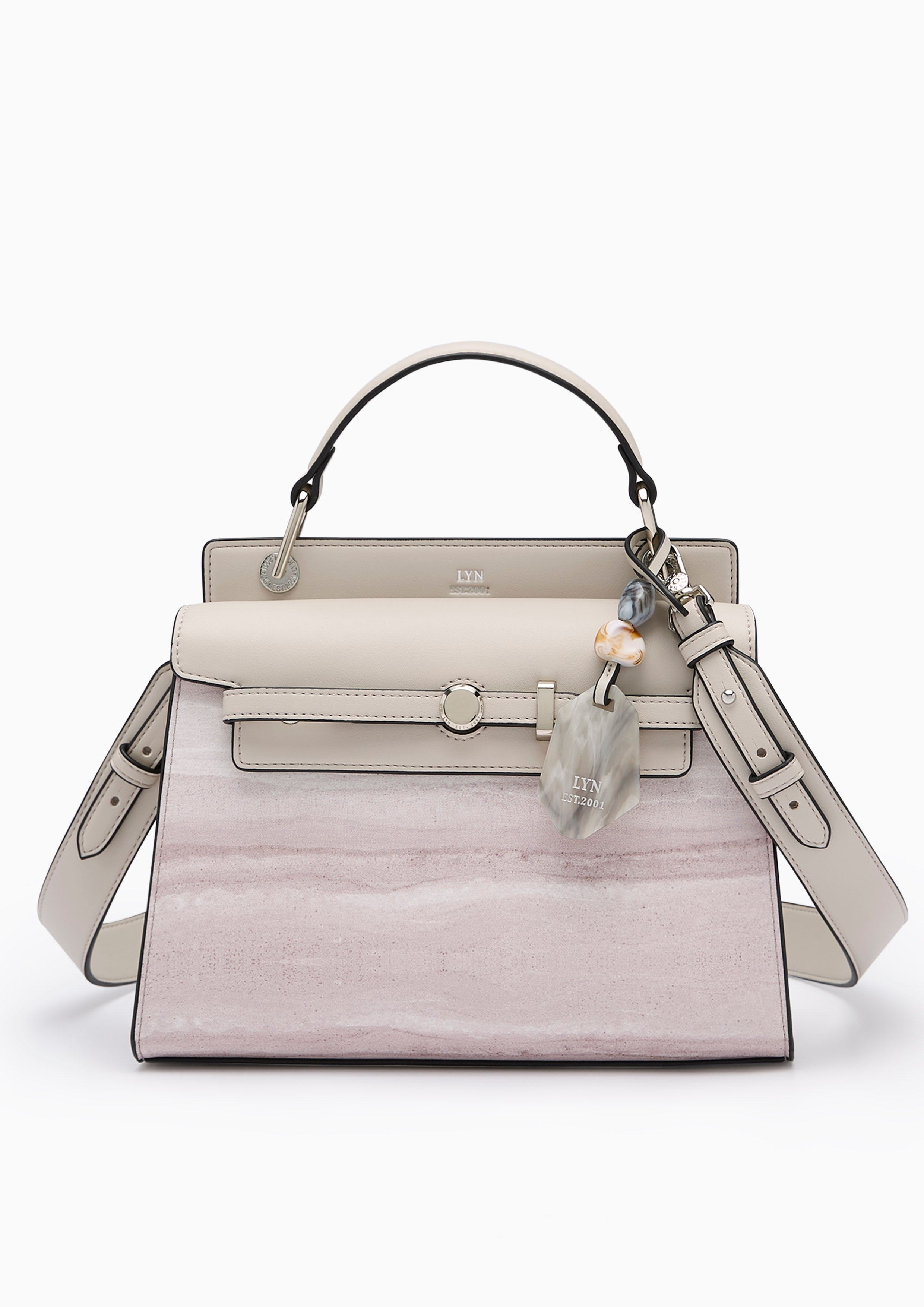 Anderson Earthy Top M Handbag - Light Printed Grey