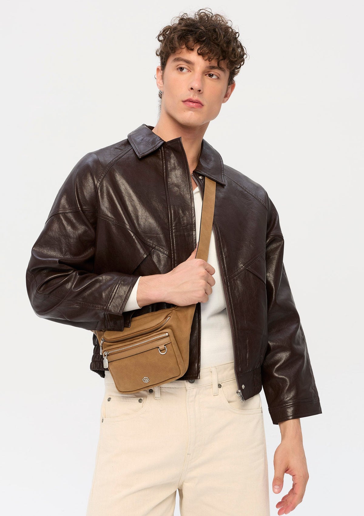 Everest Infinite Belt  Crossbody Bag - Light Brown