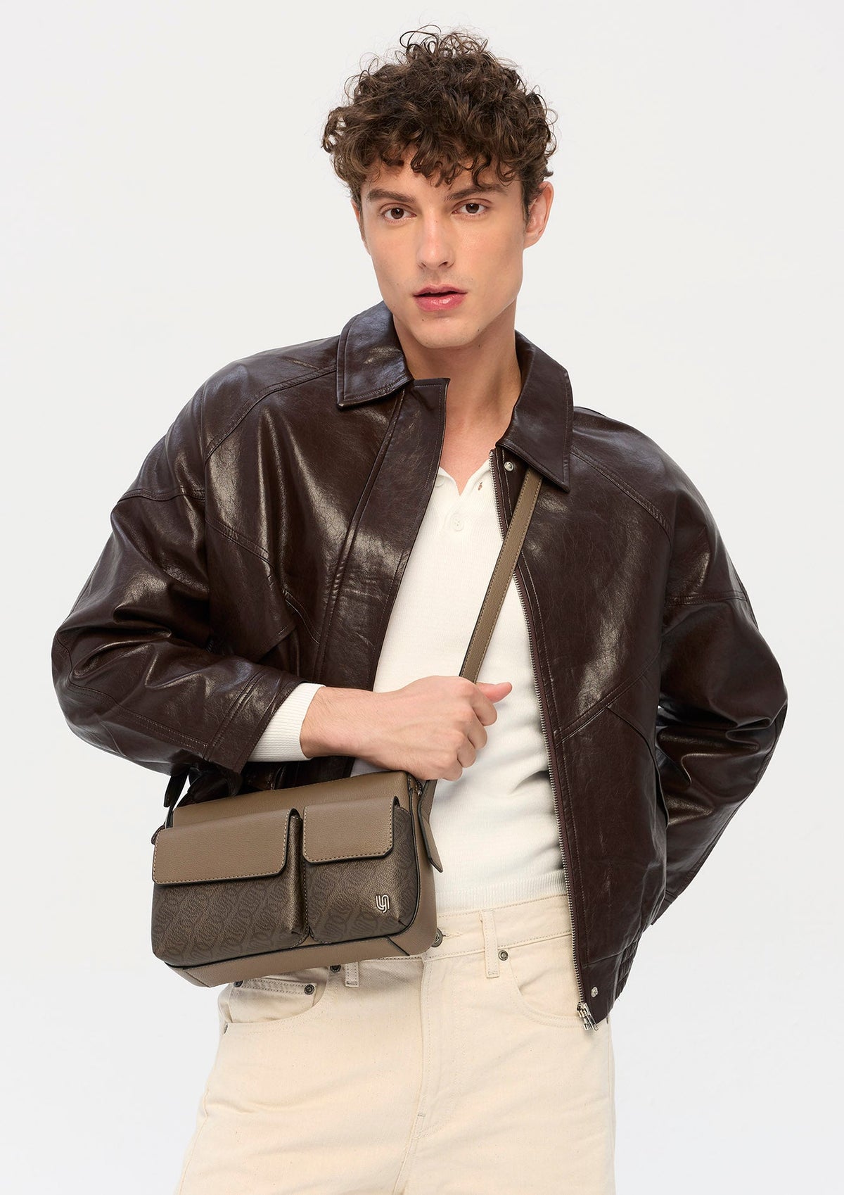 Tyler Infinite M Crossbody Bag - Dark Printed Grey