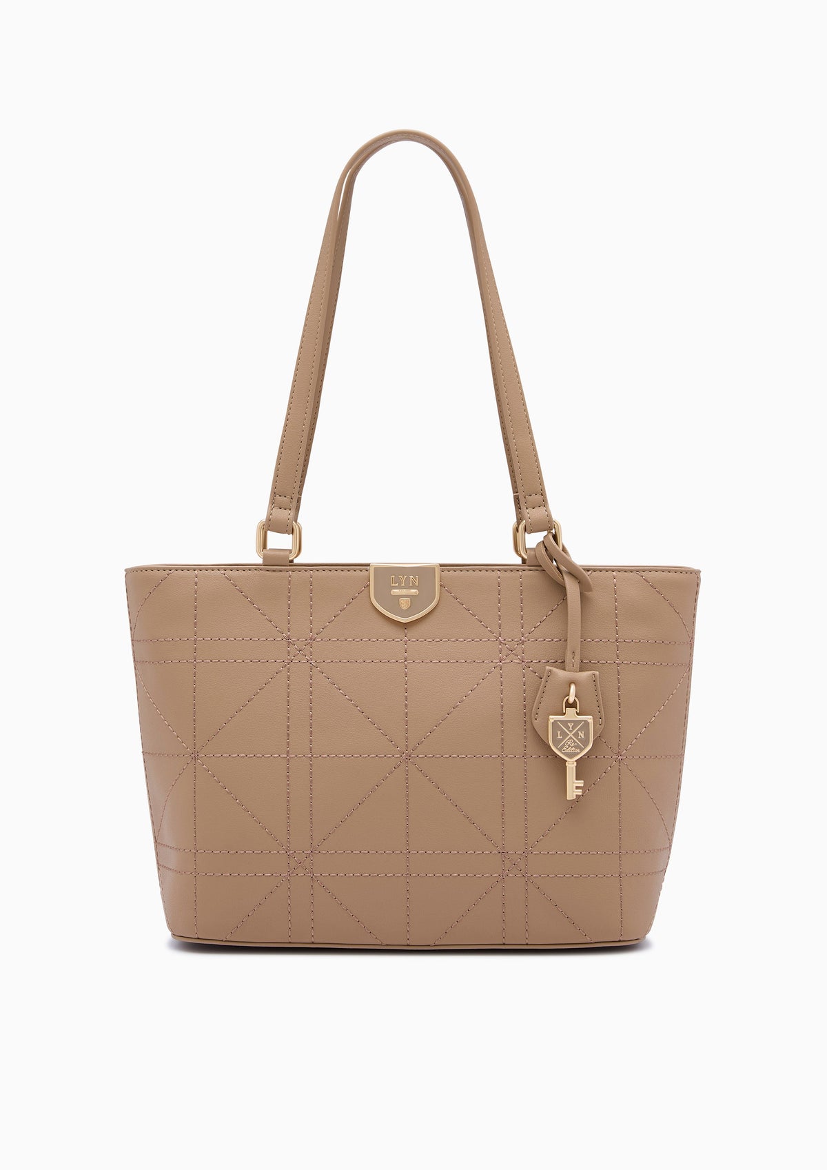 Re-Edit Grids  M Tote Bag - Dark Beige