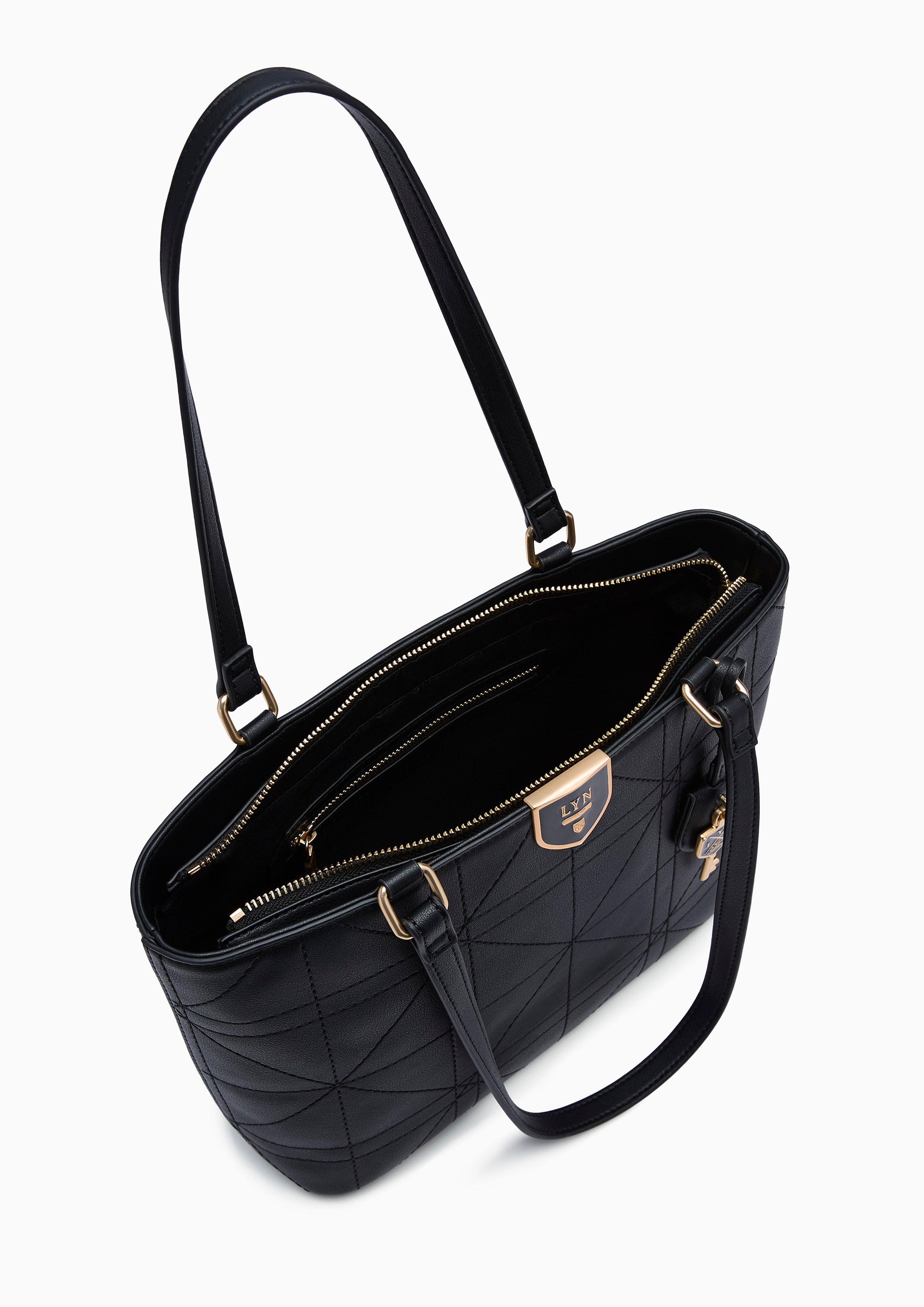 Re-Edit Grids  M Tote Bag - Black