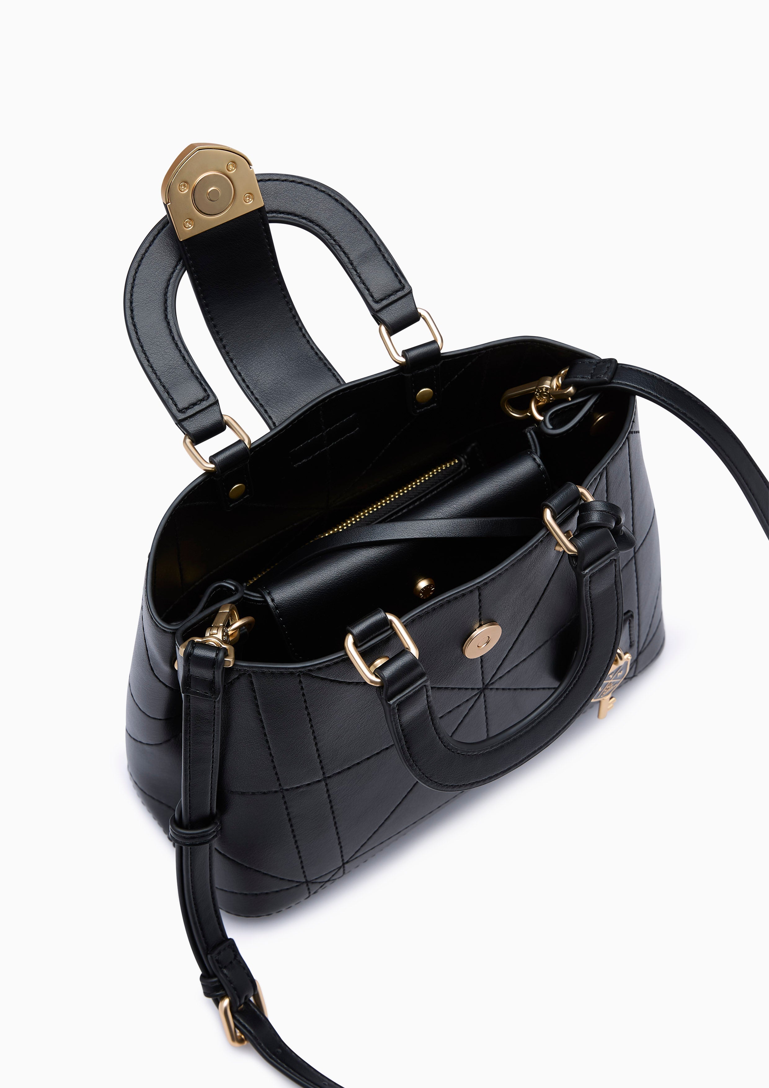 Re-Edit Athena Grid  L Crossbody Bag - Black