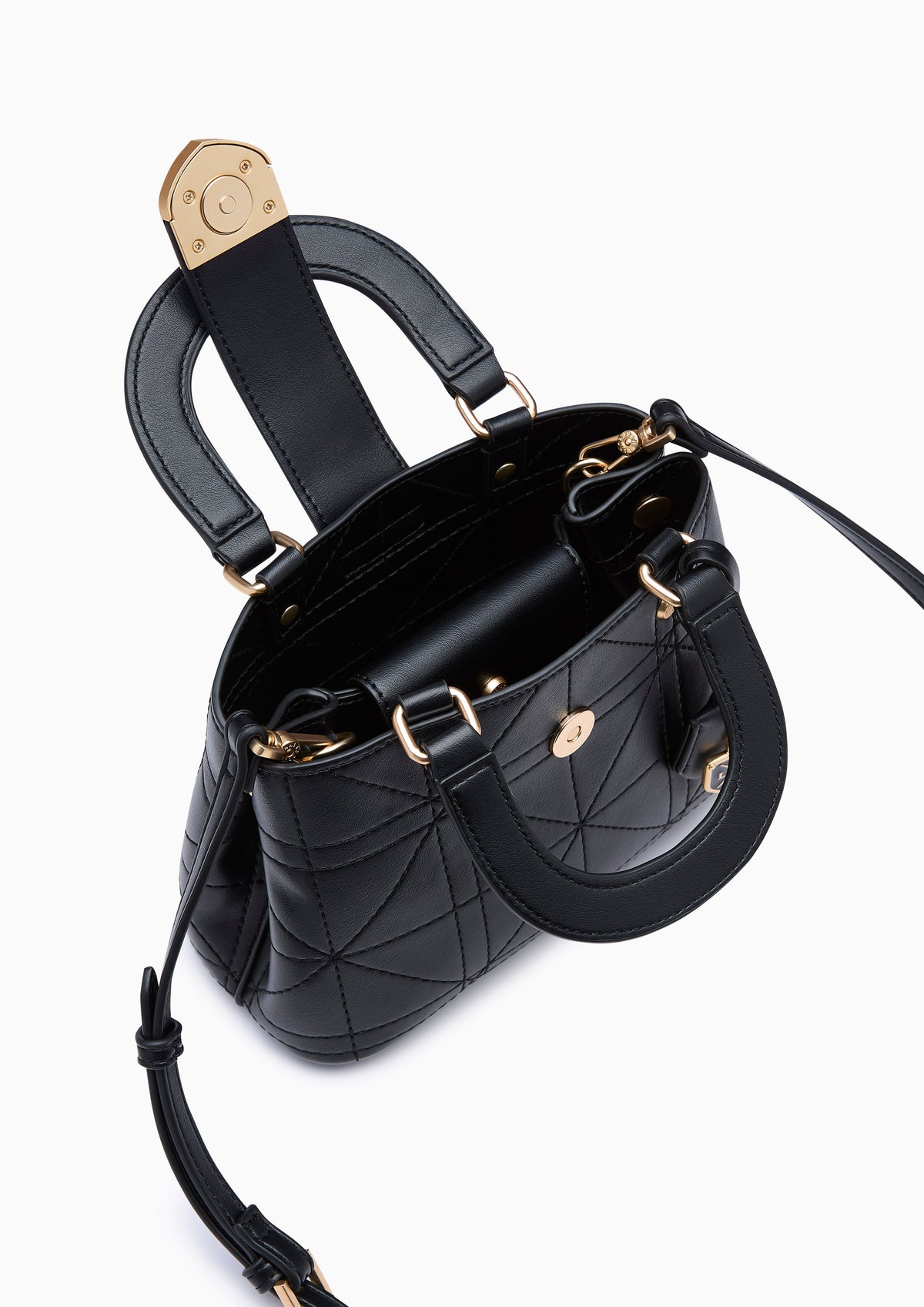 Re-Edit Athena Grid S Crossbody Bag - Black