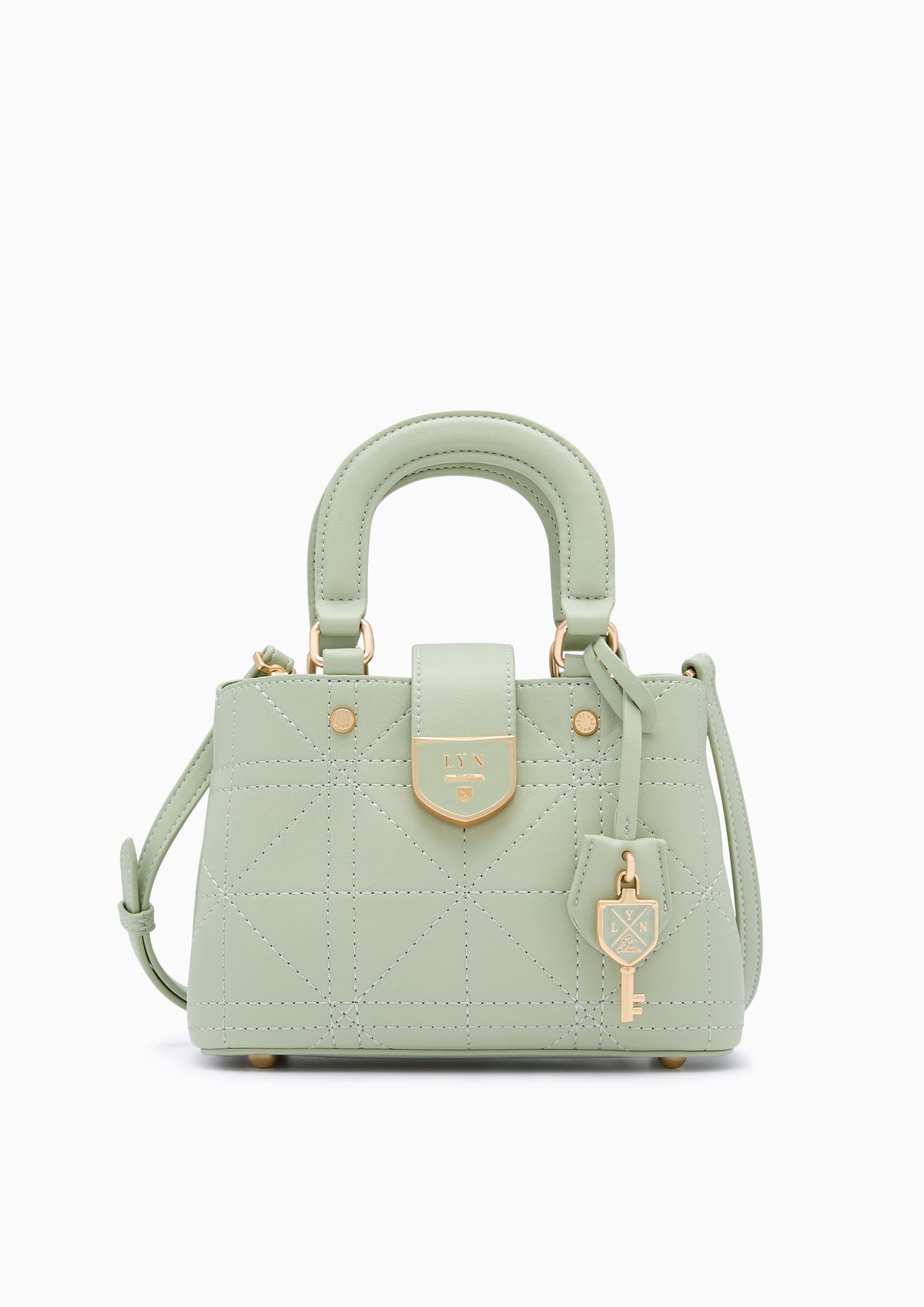 Re-Edit Athena Grid S Crossbody Bag - Light Green