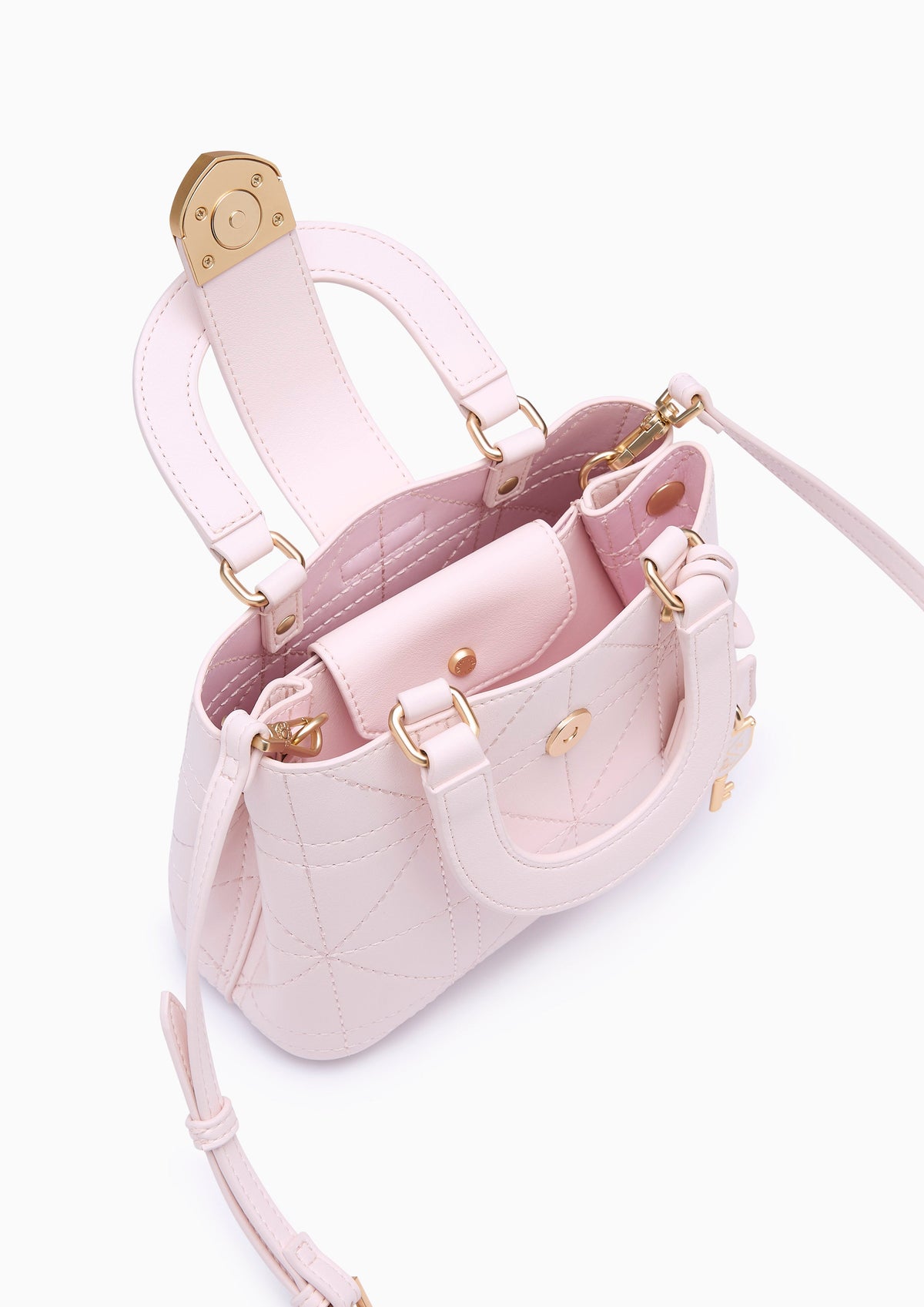 Re-Edit Athena Grid S Crossbody Bag - Light Pink