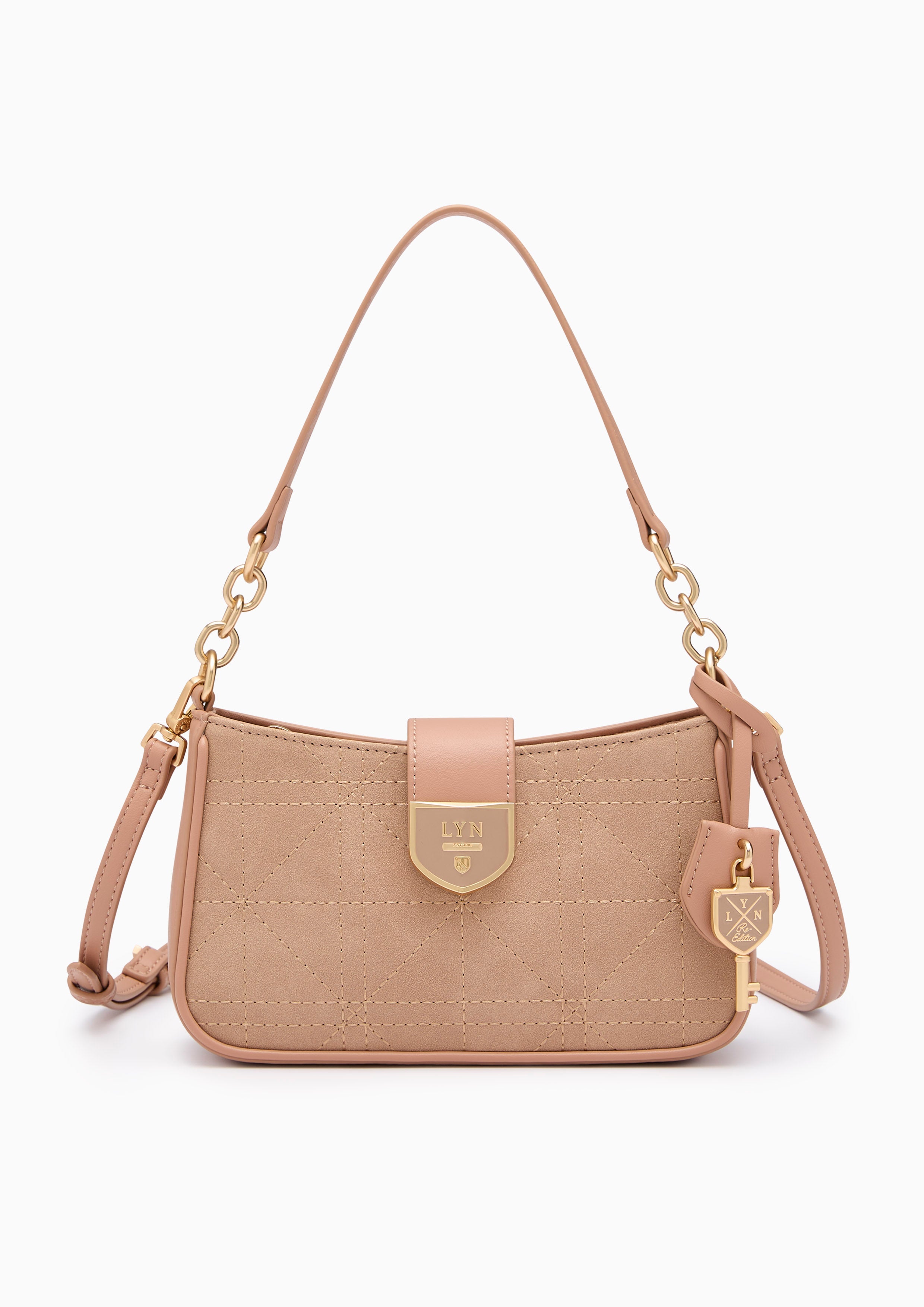 Re-Edit Athella Grid  S Shoulder Bag - Cameo