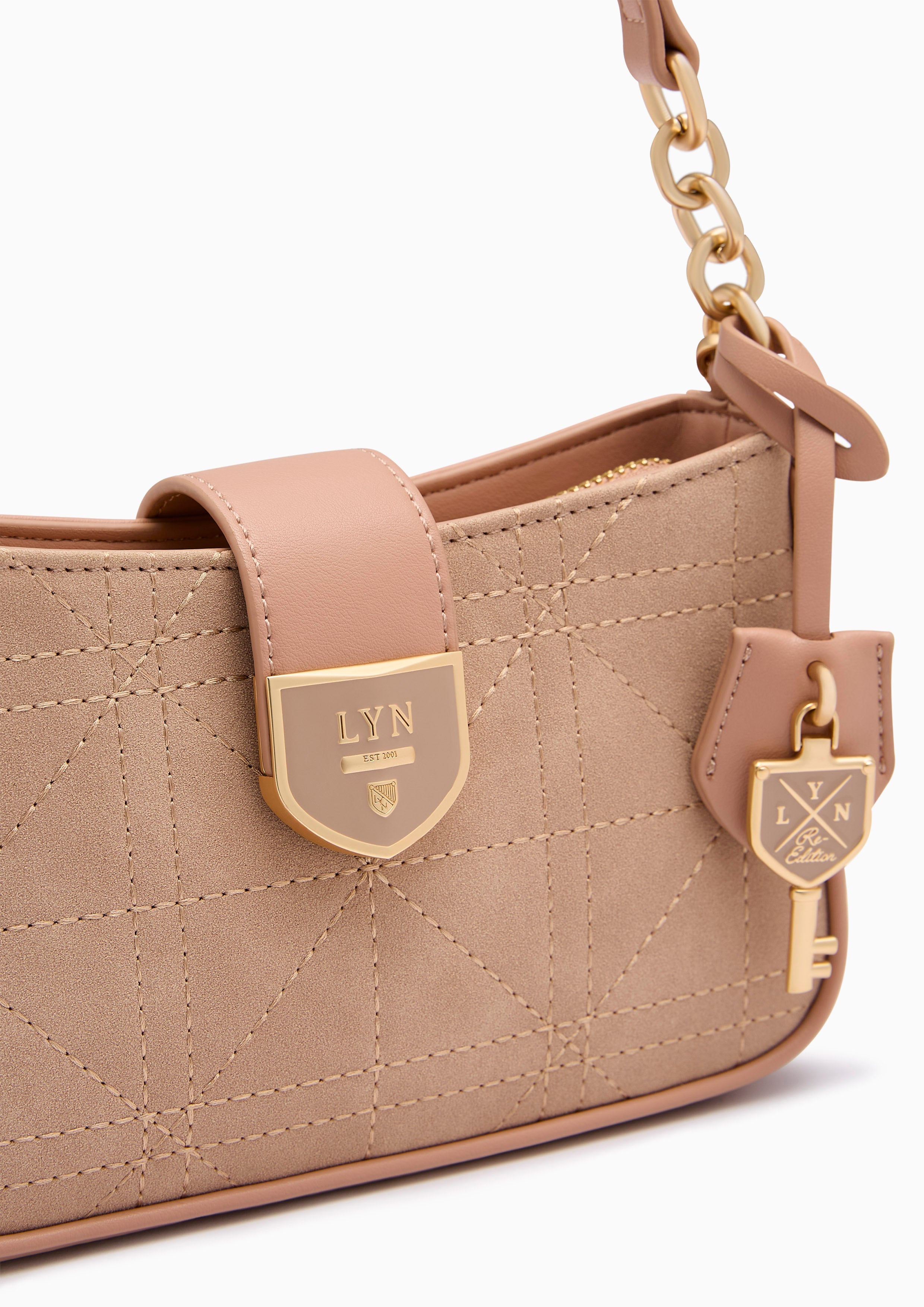 Re-Edit Athella Grid  S Shoulder Bag - Cameo