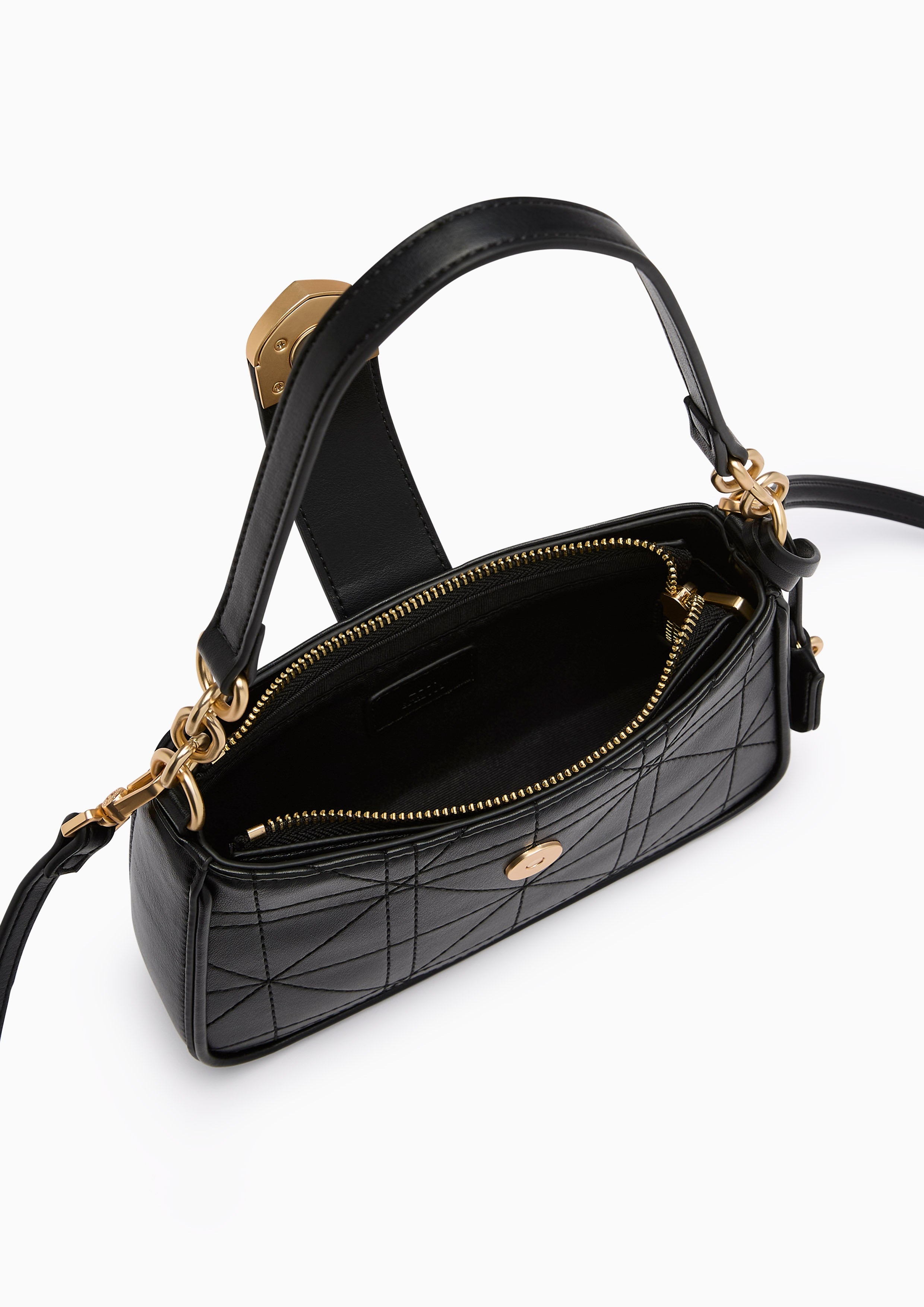 Re-Edit Athella Grid  S Shoulder Bag - Black
