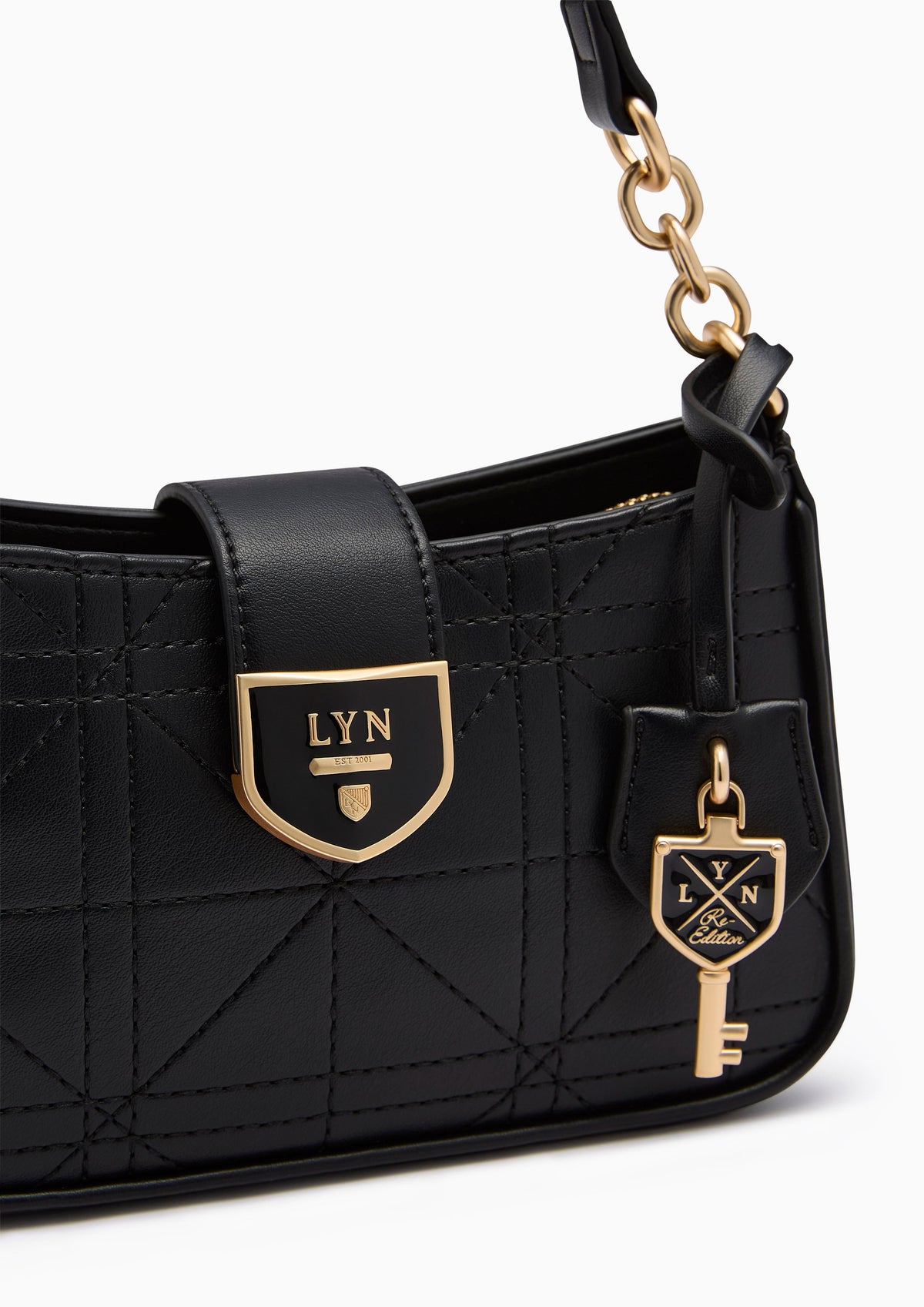 Re-Edit Athella Grid  S Shoulder Bag - Black