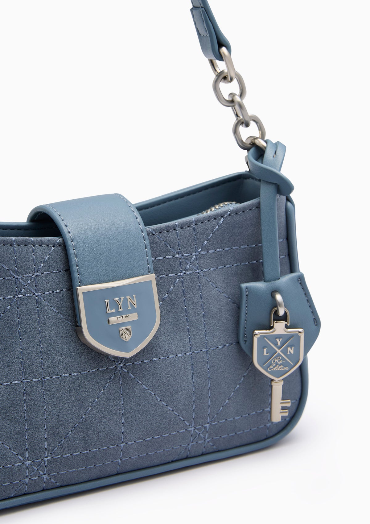 Re-Edit Athella Grid  S Shoulder Bag - Blue