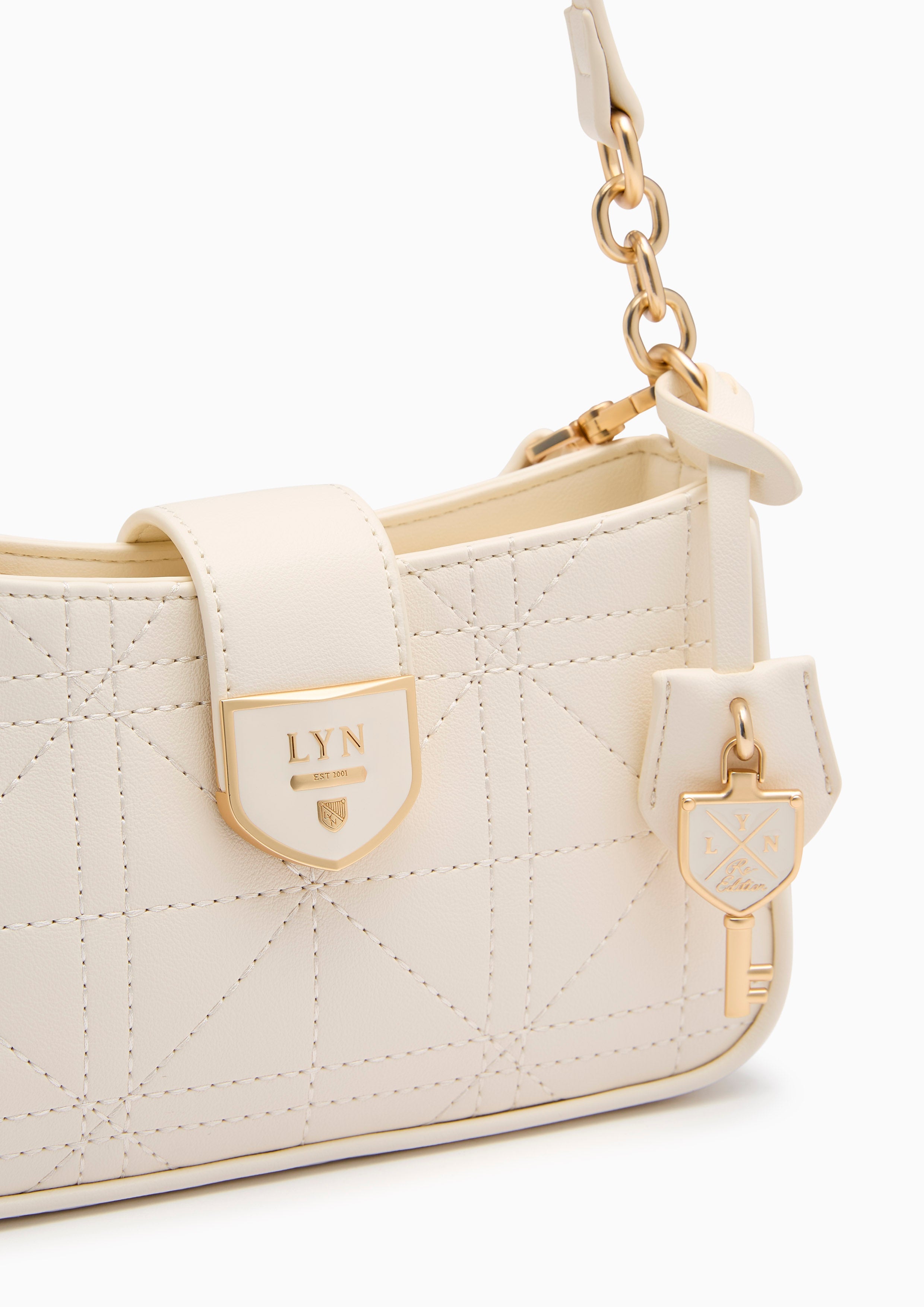 Re-Edit Athella Grid  S Shoulder Bag - Ivory