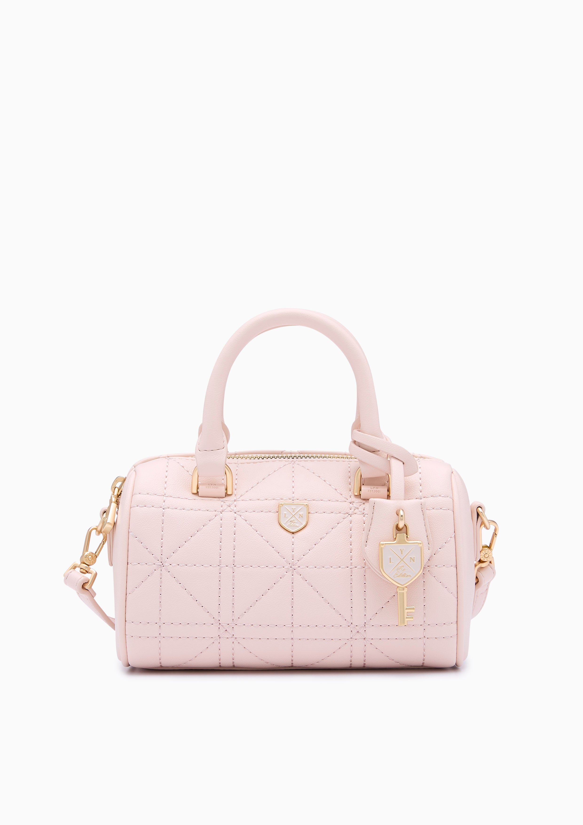Re-Edit Burton Grid Duffle S Handbag - Light Pink