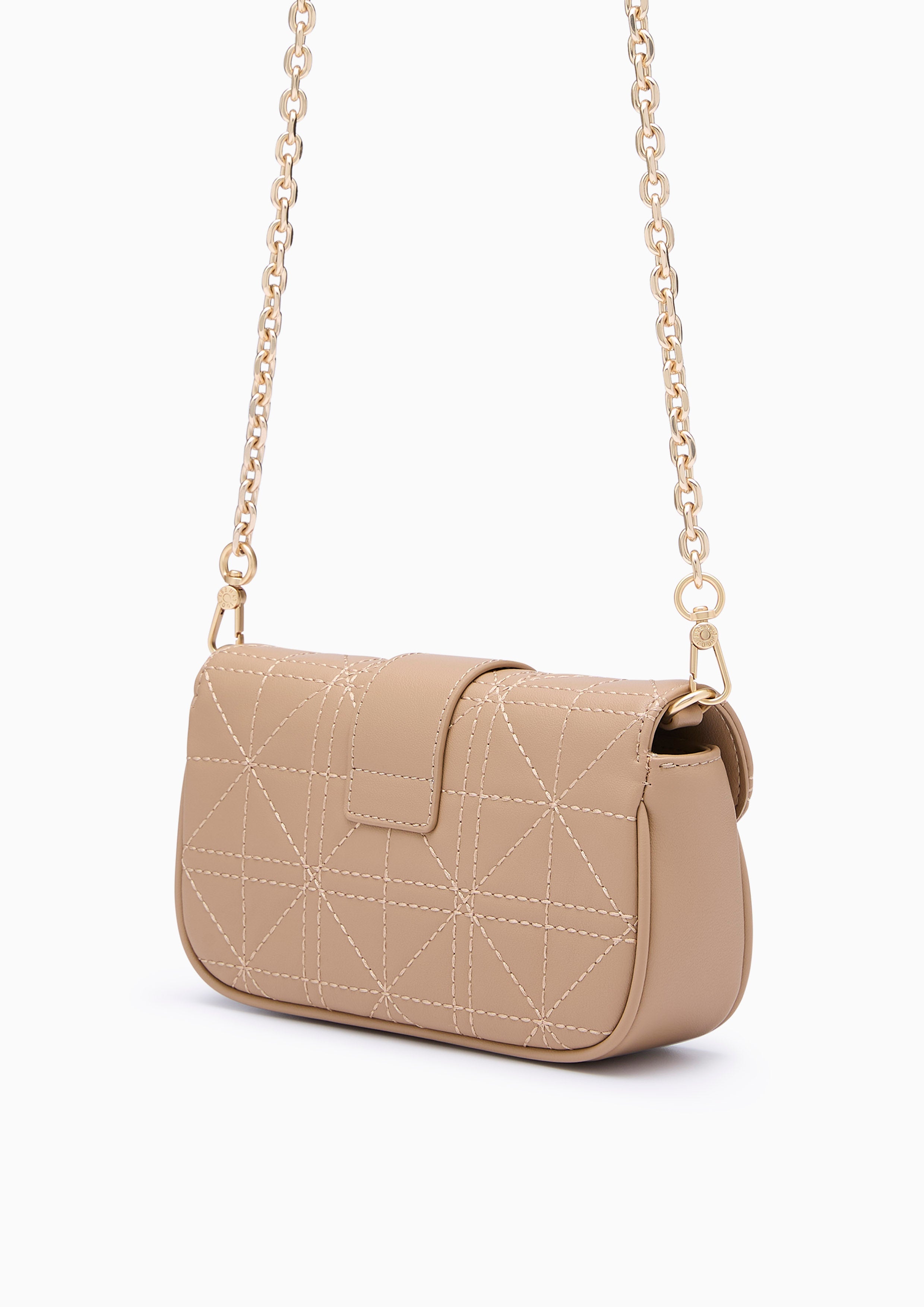 Re-Edit Acasia Grid Mini  Crossbody Bag - Beige