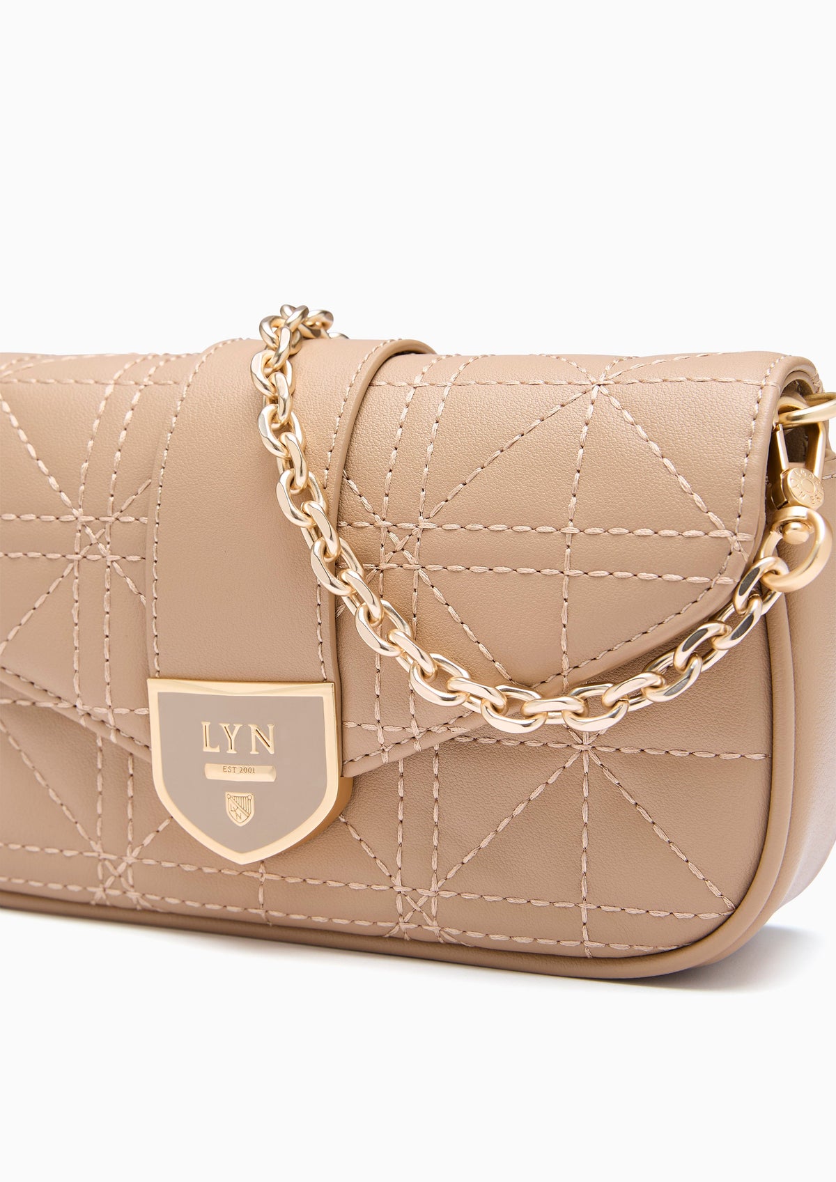 Re-Edit Acasia Grid Mini  Crossbody Bag - Beige