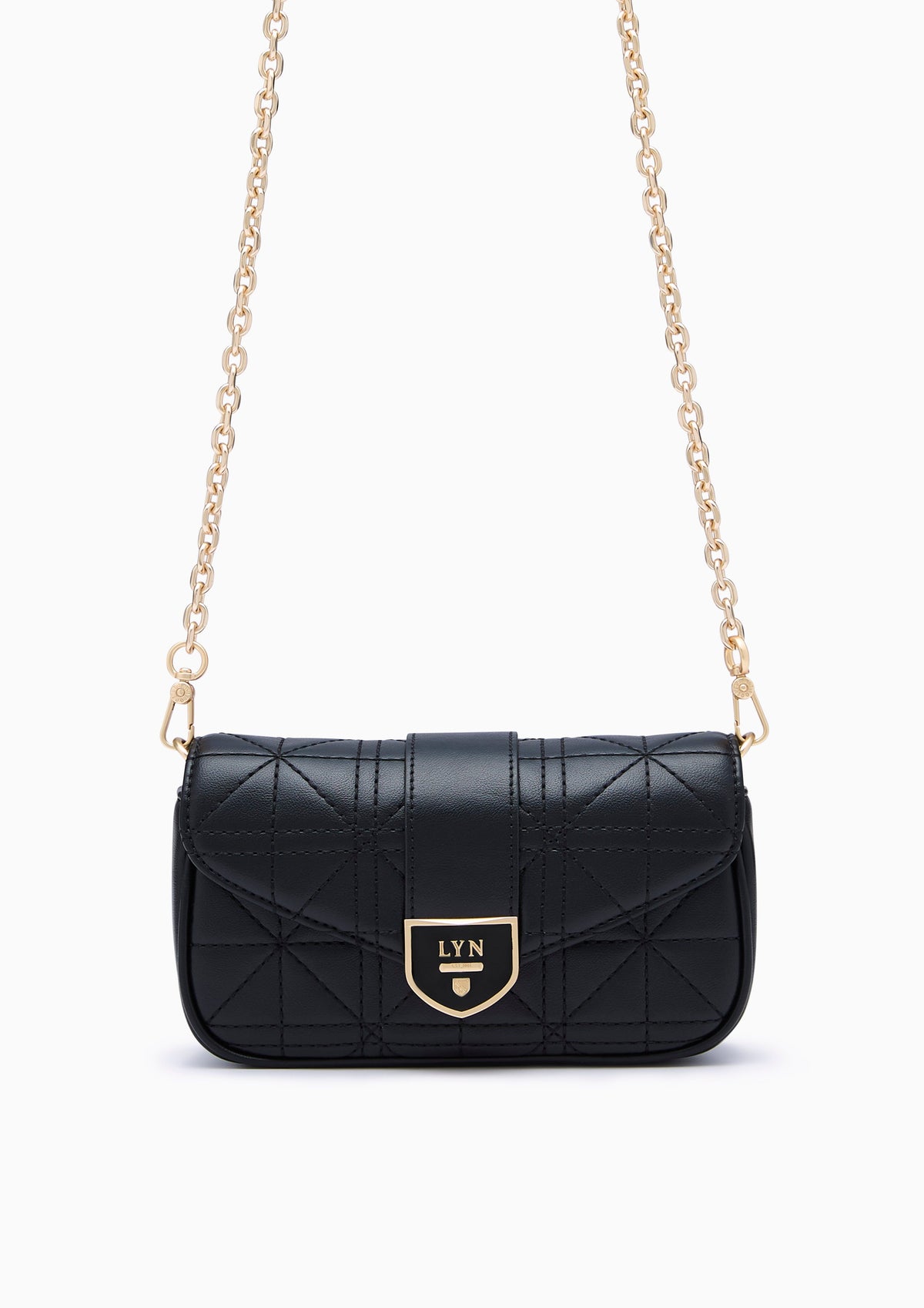 Re-Edit Acasia Grid Mini  Crossbody Bag - Black