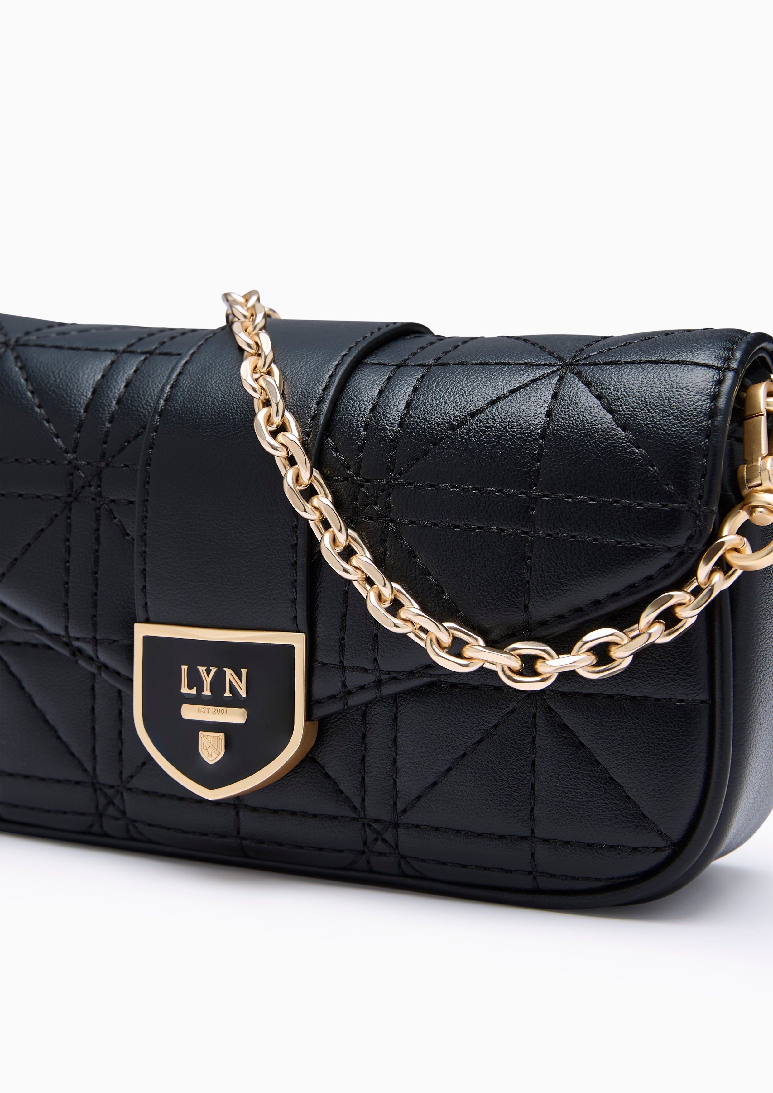 Re-Edit Acasia Grid Mini  Crossbody Bag - Black