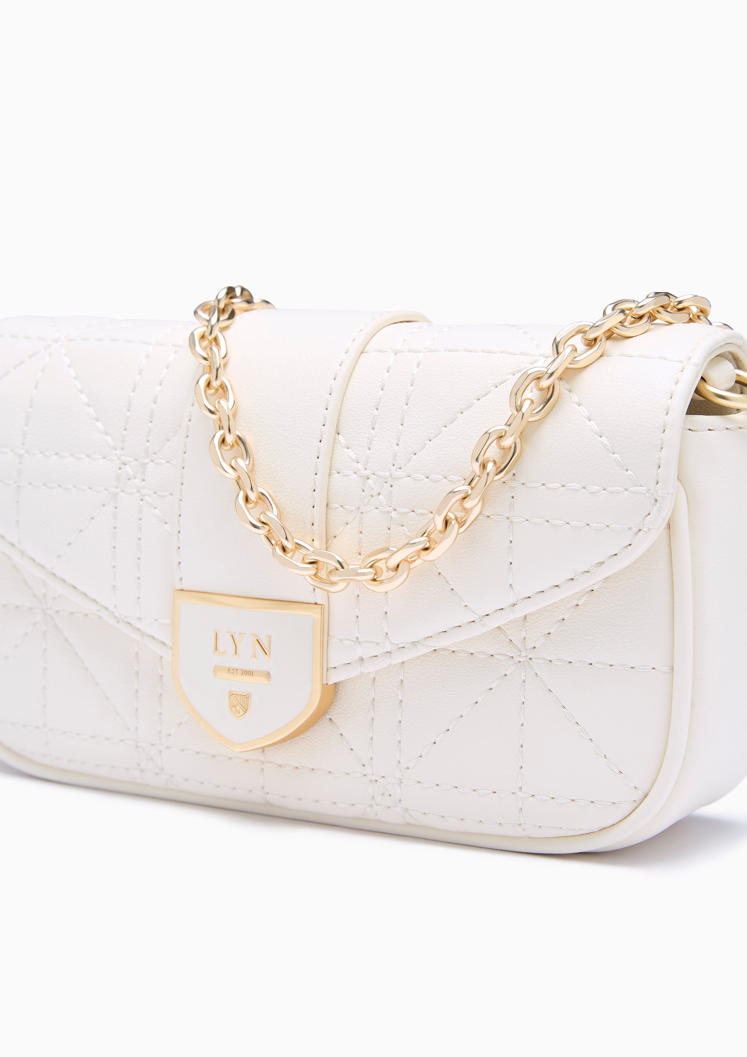 Re-Edit Acasia Grid Mini  Crossbody Bag - Ivory