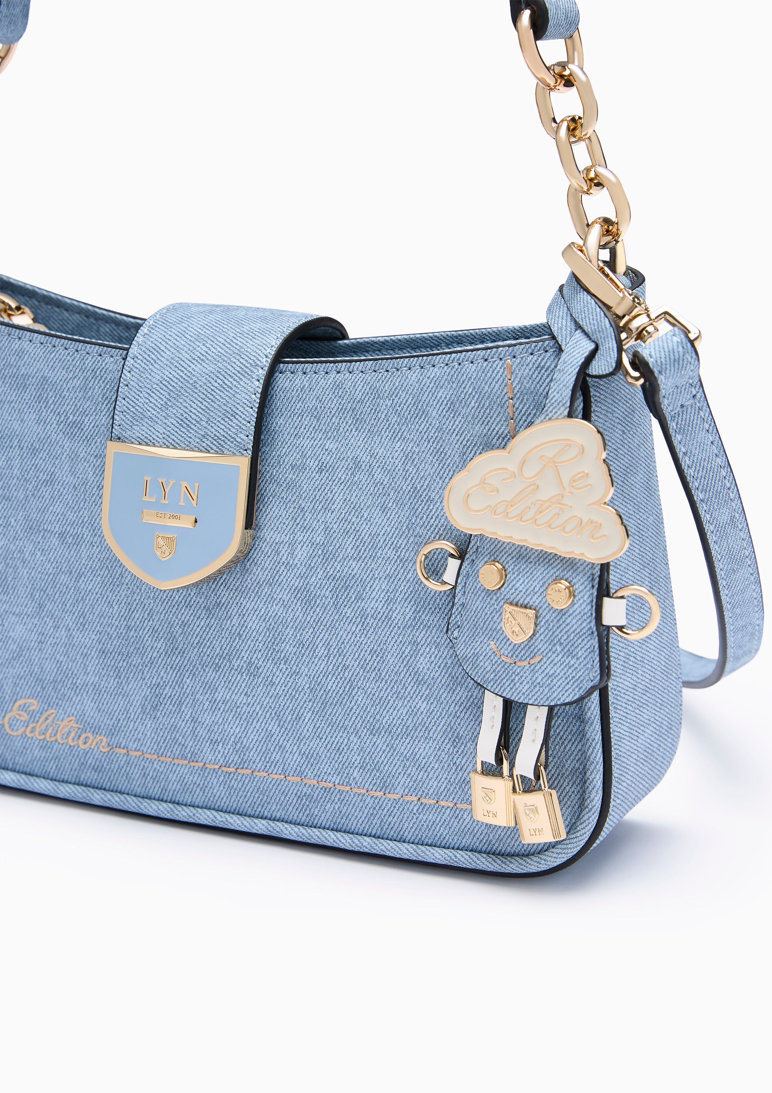 Re-Ed Lynna Athella Denim S Shoulder Bag - Blue Variation 2