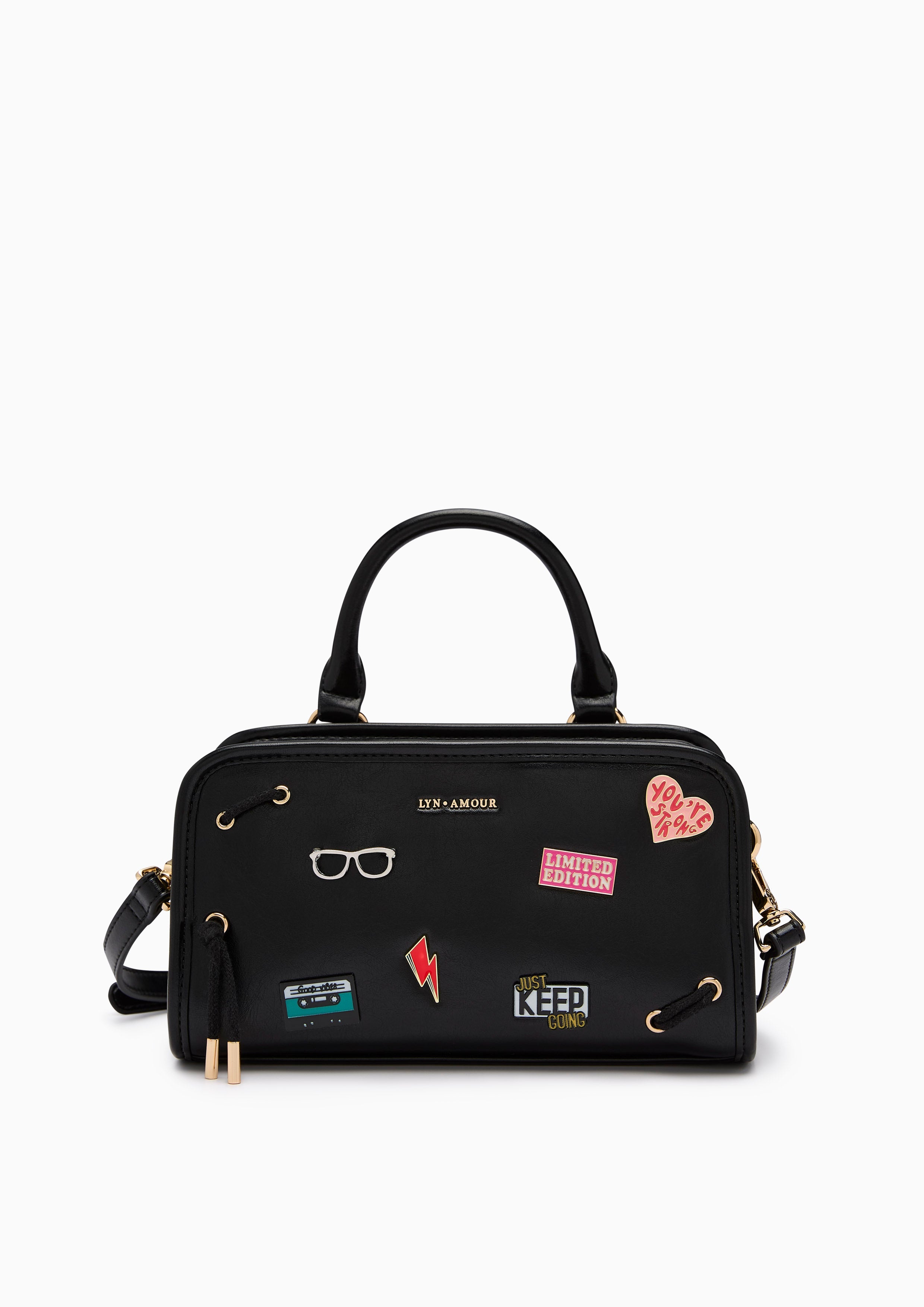 Cetus Stud  S Shoulder Bag - Black