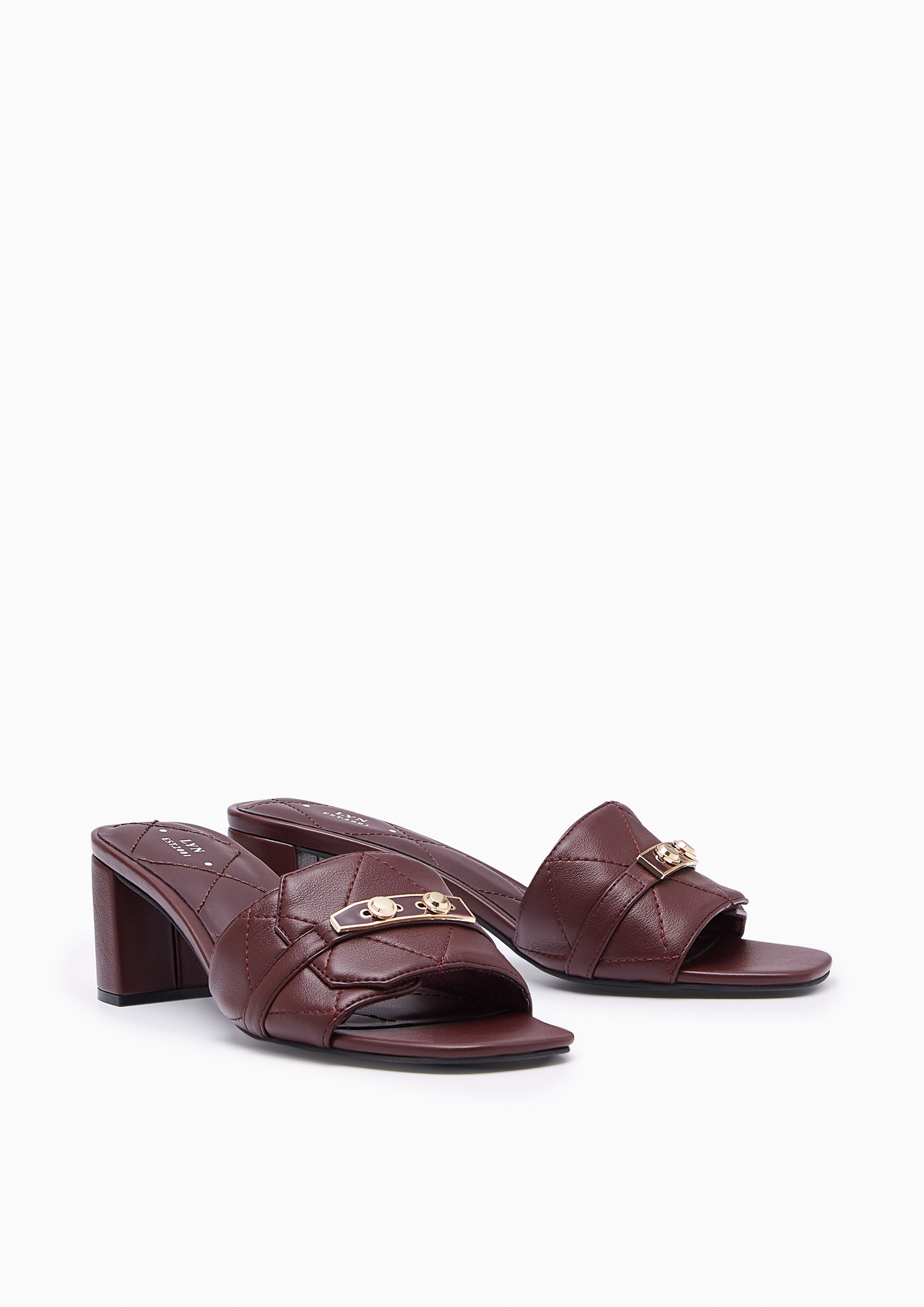 Master Mid Quilt Flats And Sandals - Dark Brown