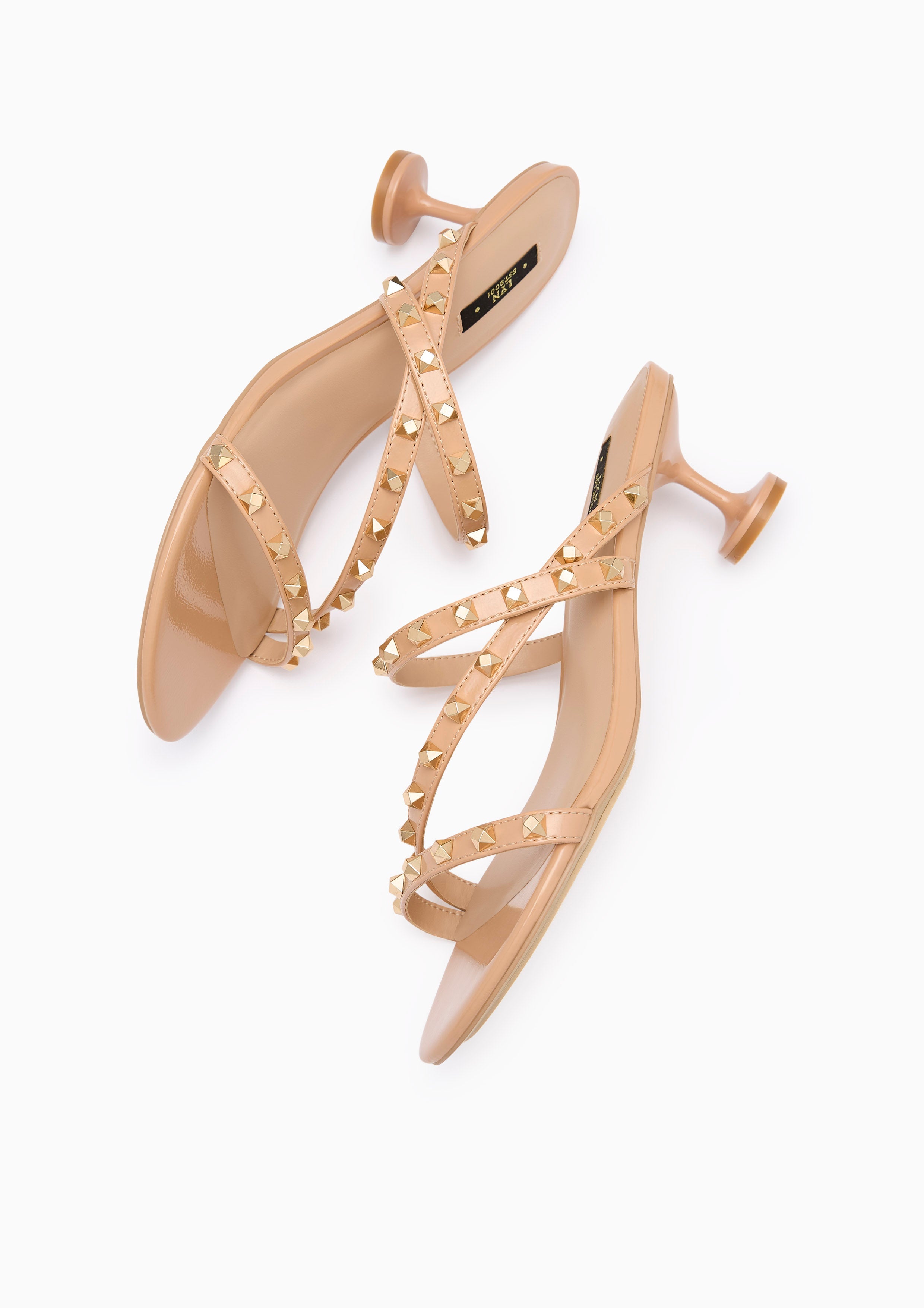 Linda Cross Flats And Sandals - Nude