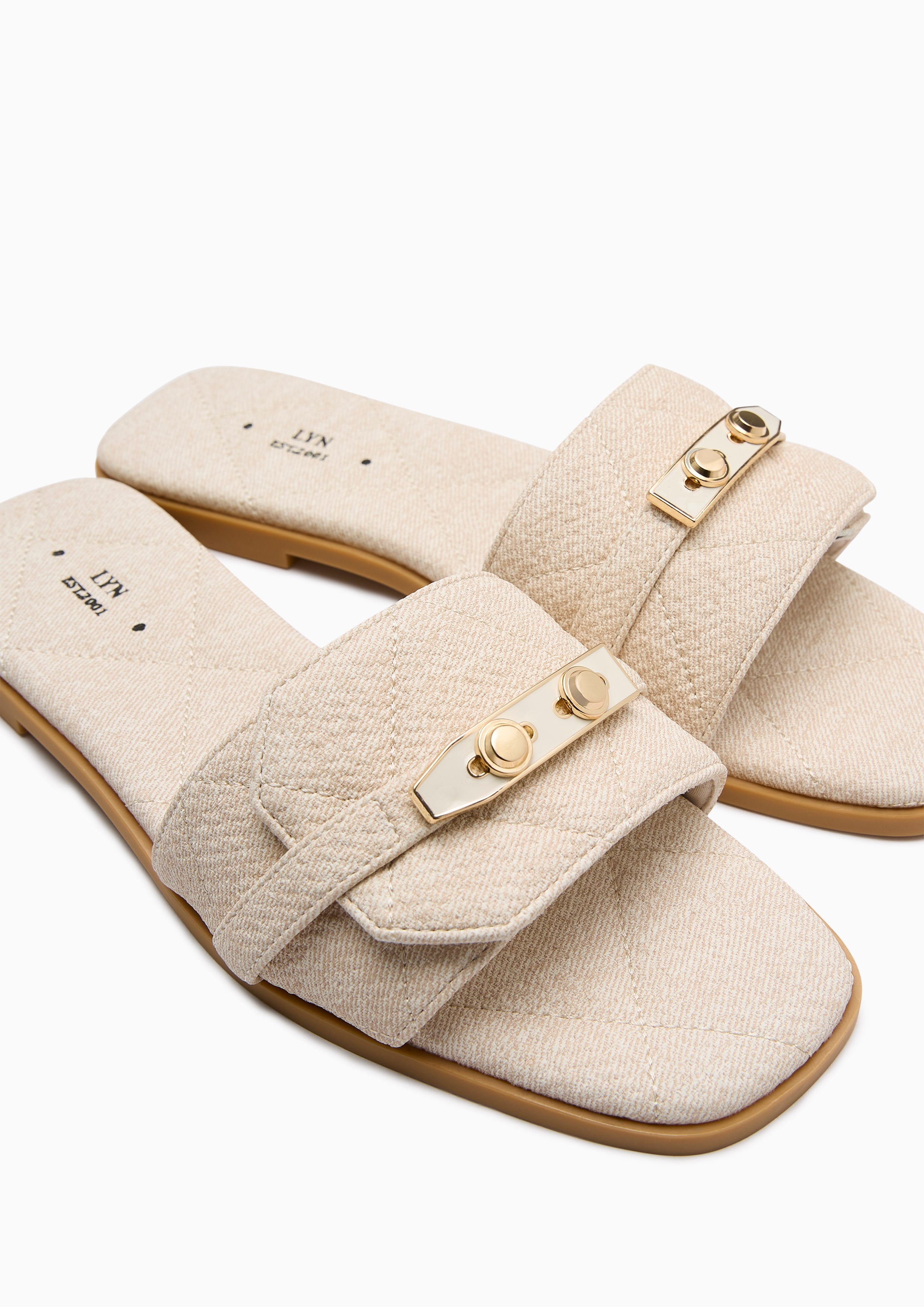 Master Quilt Flats And Sandals - Biege Variation 2