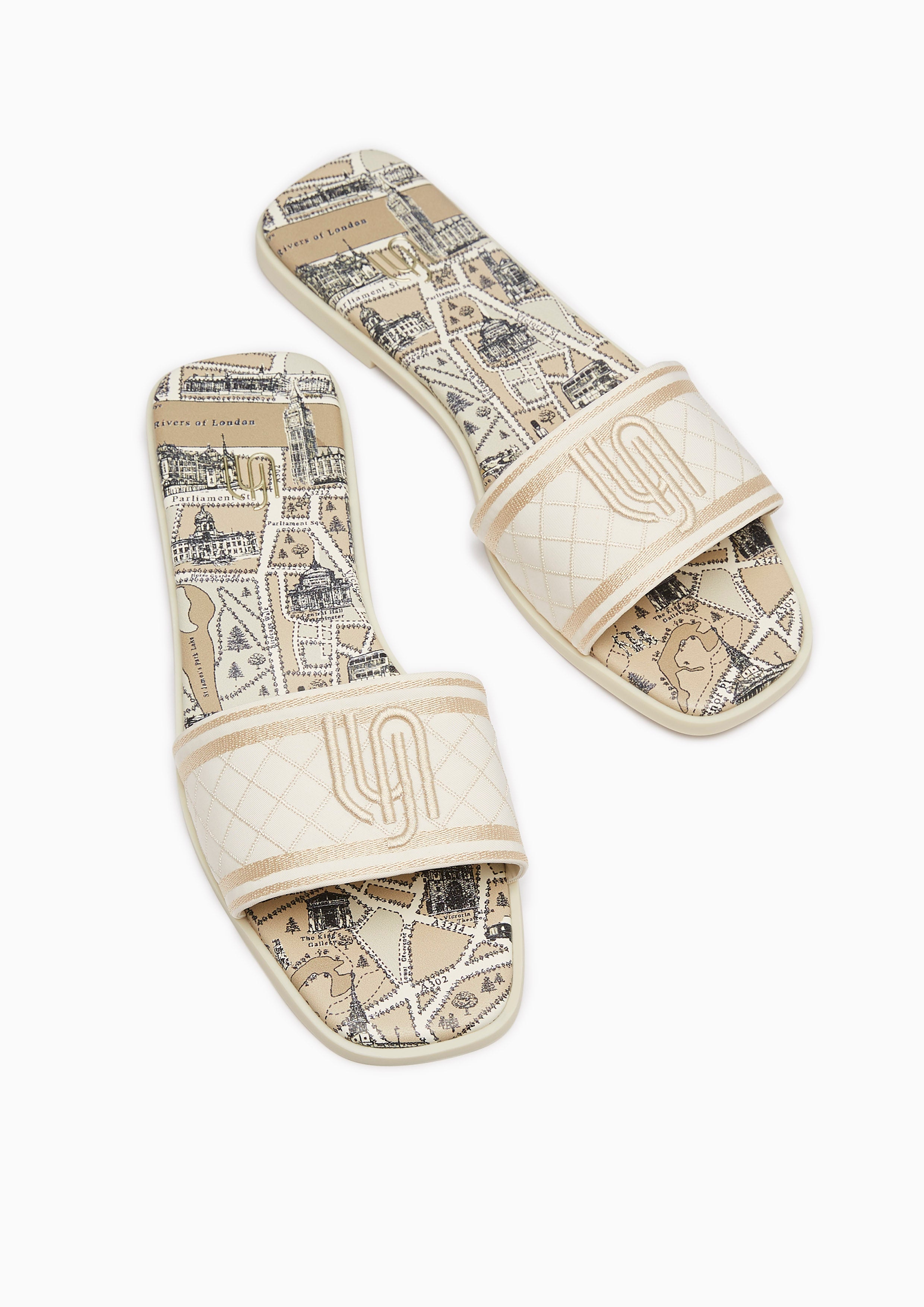 Maiden Map Flat Infinite Flats And Sandals - Ivory